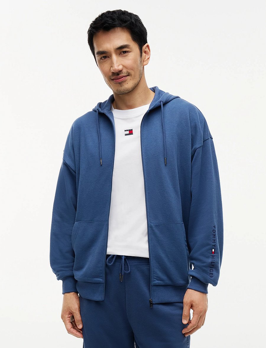 Tommy Hilfiger - FZ HOODIE - hættetrøjer - aegean sea - 0