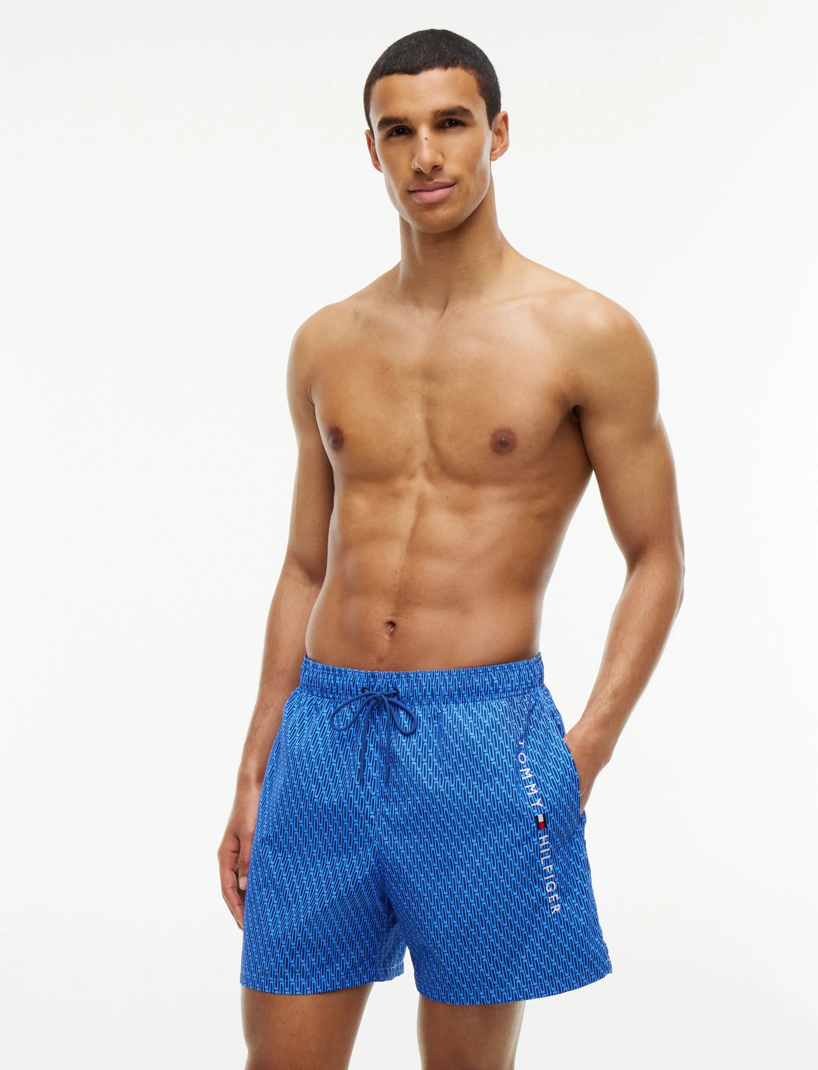 Tommy Hilfiger - MEDIUM DRAWSTRING PRINT - ujumispüksid - graphic weave blue spell - 4
