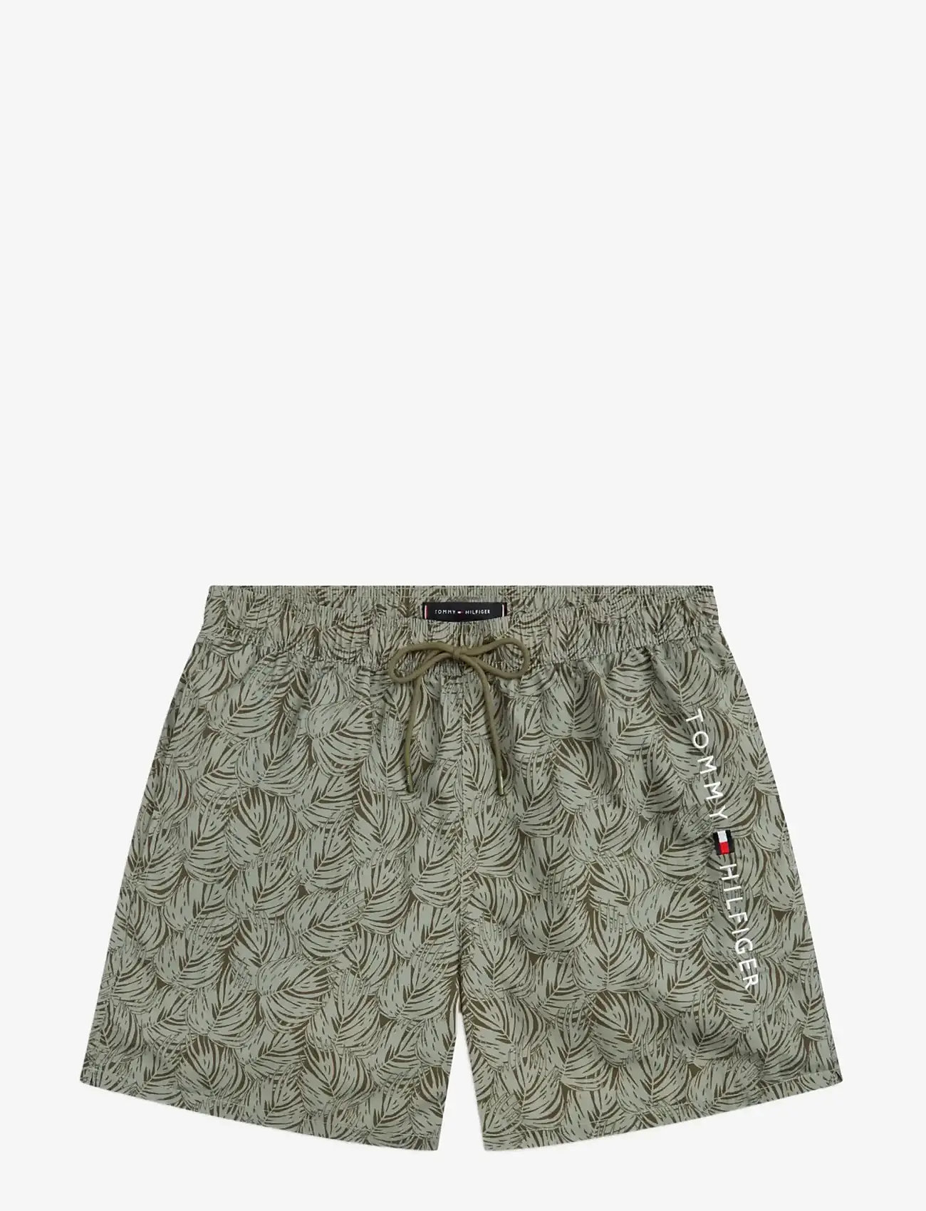 Tommy Hilfiger - MEDIUM DRAWSTRING PRINT - swim shorts - palm leaf army green - 1