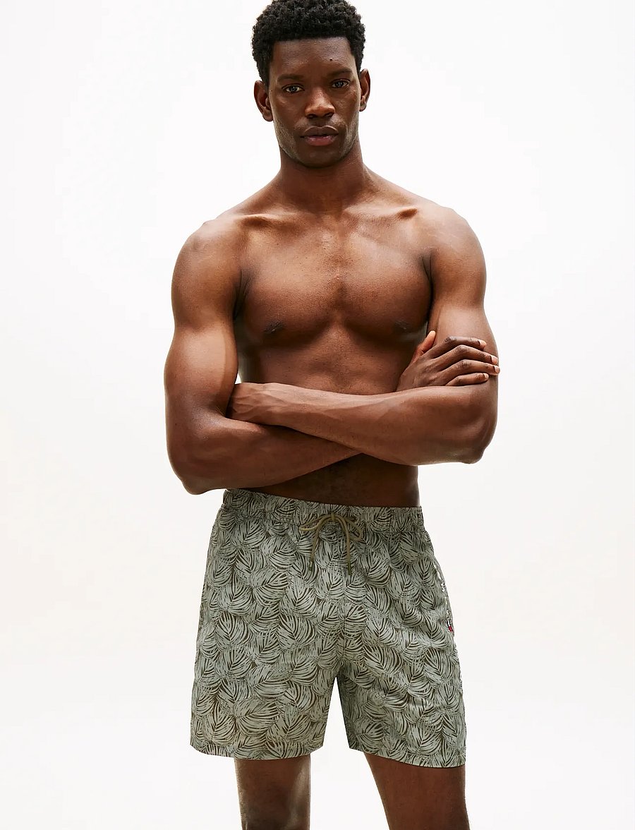 Tommy Hilfiger - MEDIUM DRAWSTRING PRINT - badeshorts - palm leaf army green - 0