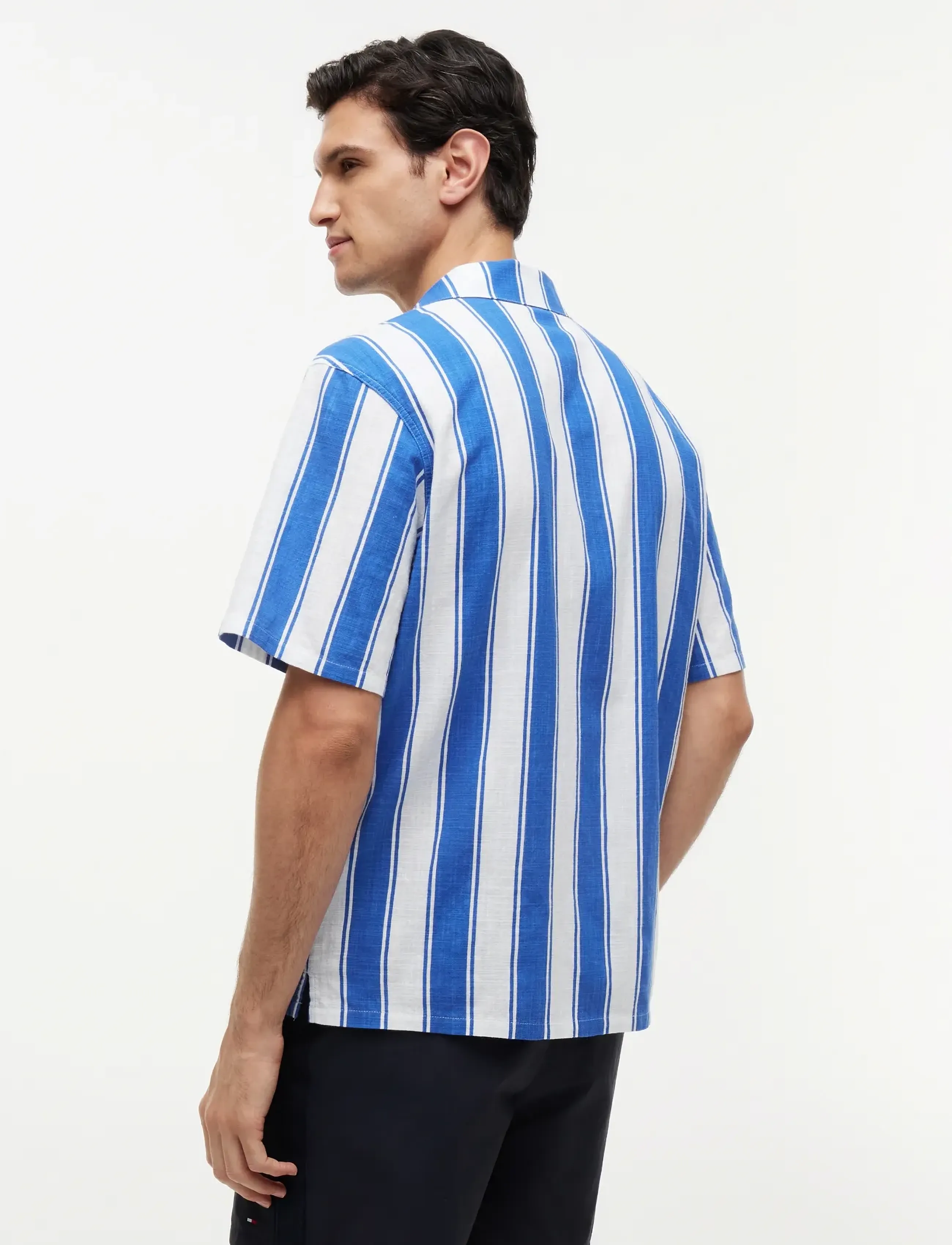 Tommy Hilfiger - WOVEN BOWLING SHIRT PRINT - kortærmede skjorter - summer stripe blue orbit - 2