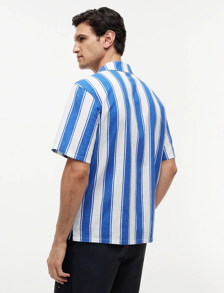 Tommy Hilfiger - WOVEN BOWLING SHIRT PRINT - kortærmede skjorter - summer stripe blue orbit - 2