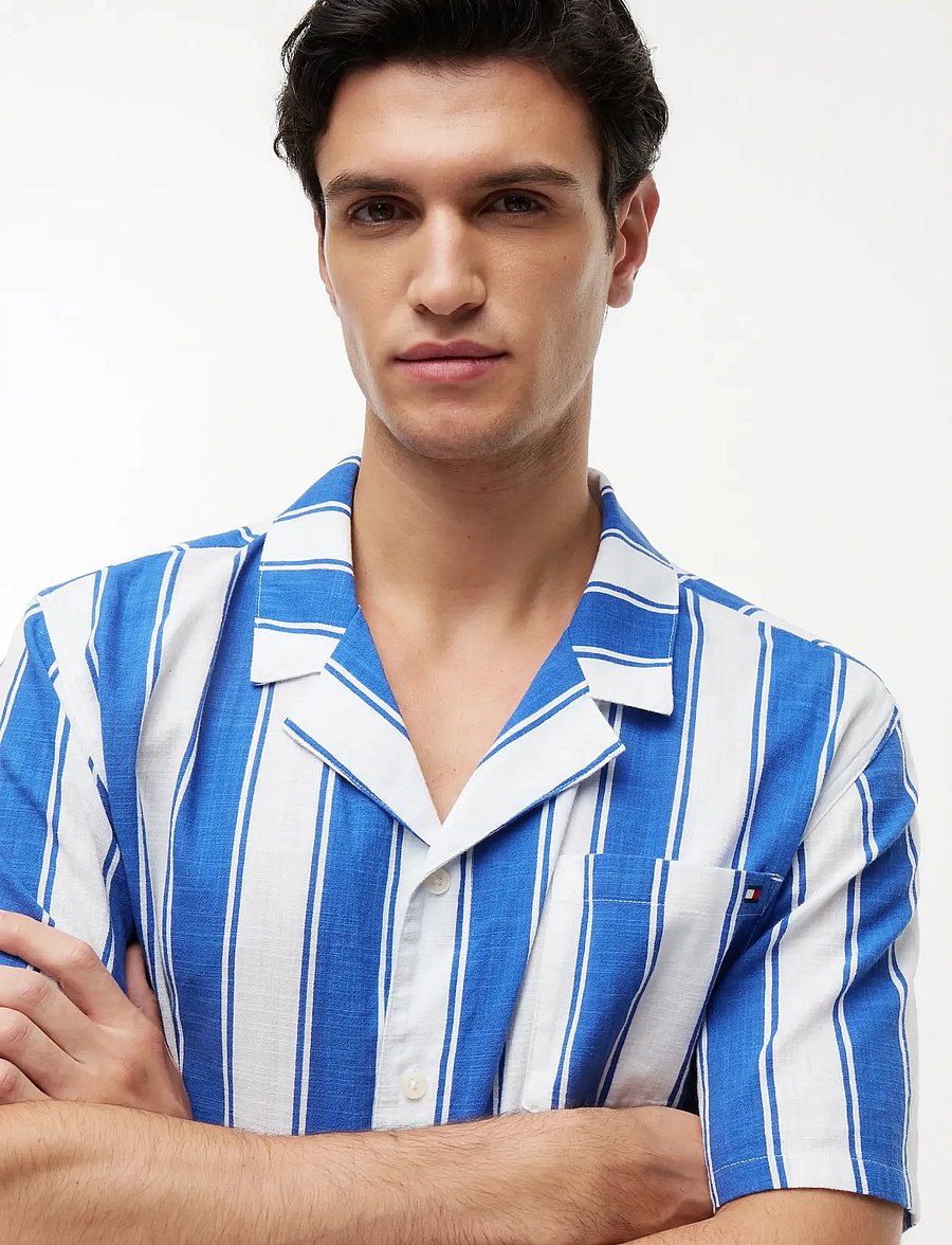 Tommy Hilfiger - WOVEN BOWLING SHIRT PRINT - kortærmede skjorter - summer stripe blue orbit - 3