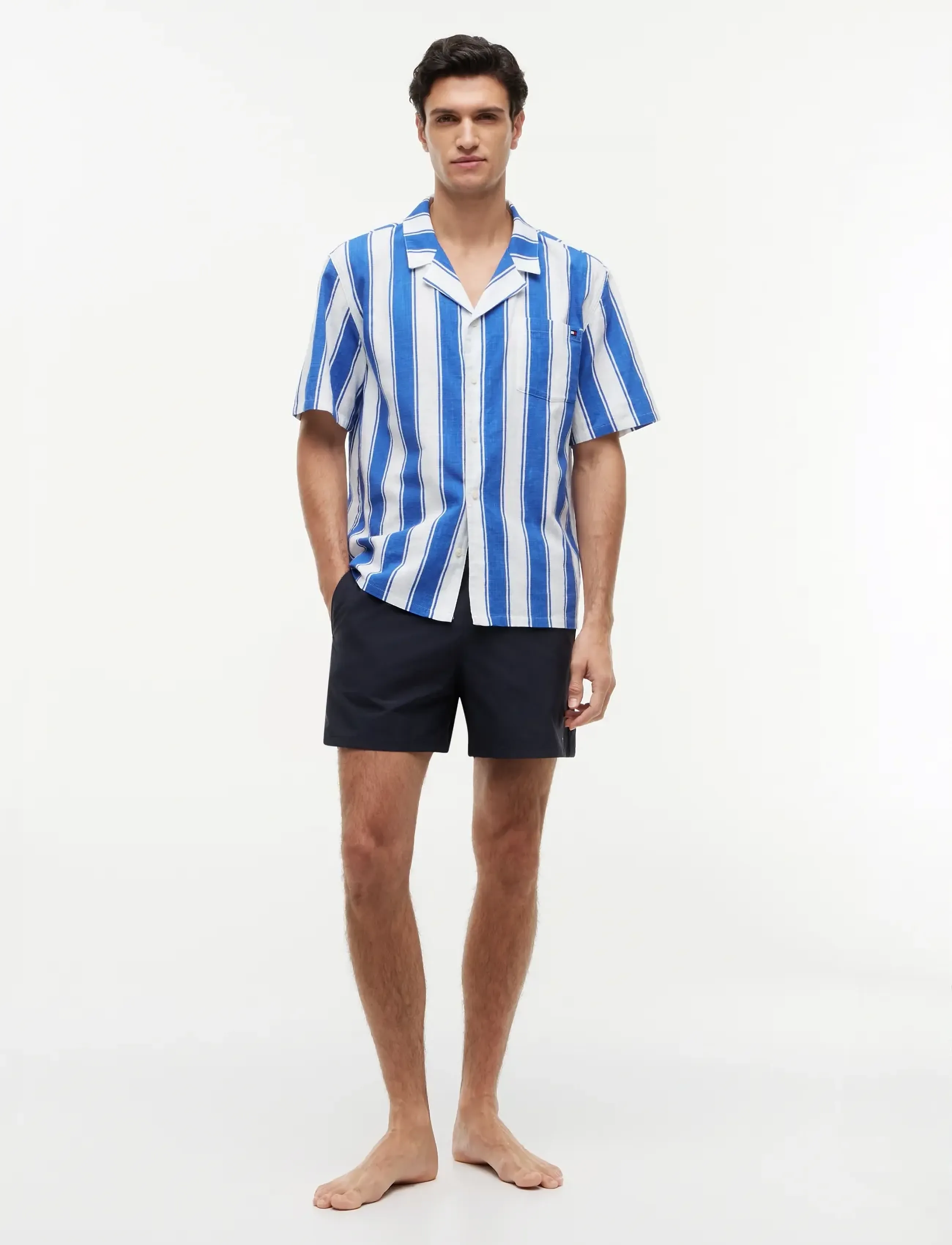 Tommy Hilfiger - WOVEN BOWLING SHIRT PRINT - kortærmede skjorter - summer stripe blue orbit - 4