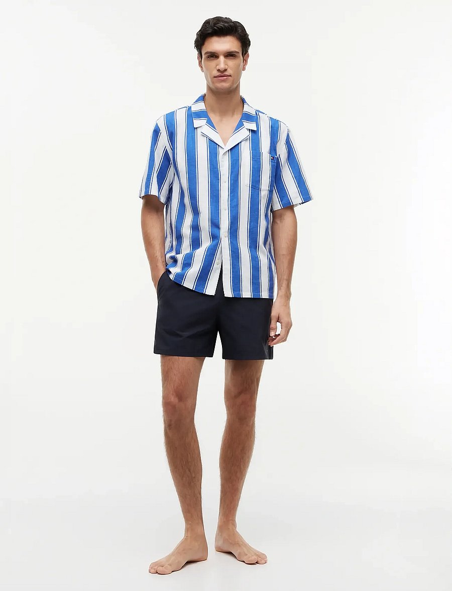 Tommy Hilfiger - WOVEN BOWLING SHIRT PRINT - kortærmede skjorter - summer stripe blue orbit - 4