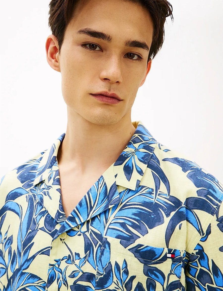 Tommy Hilfiger - WOVEN BOWLING SHIRT PRINT - lühikeste varrukatega särgid - vintage tropical floral yellow - 4
