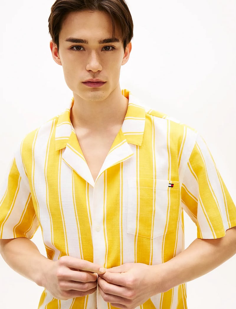 Tommy Hilfiger - WOVEN BOWLING SHIRT PRINT - short-sleeved shirts - summer stripe sunshower - 4