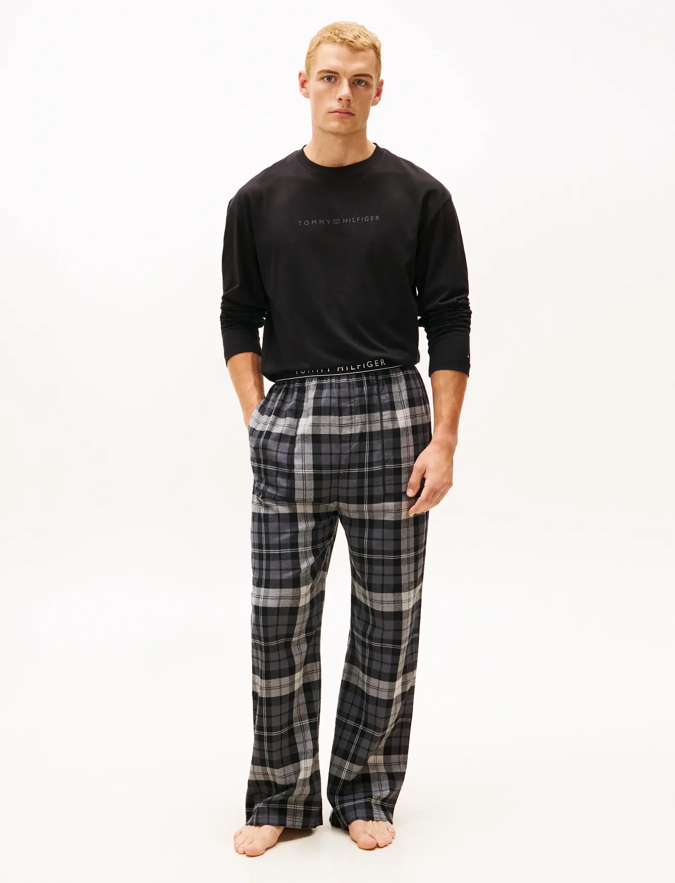 Tommy Hilfiger FLANNEL PJ PANT WB - Tommy Hilfiger - BLACK TARTAN / multi