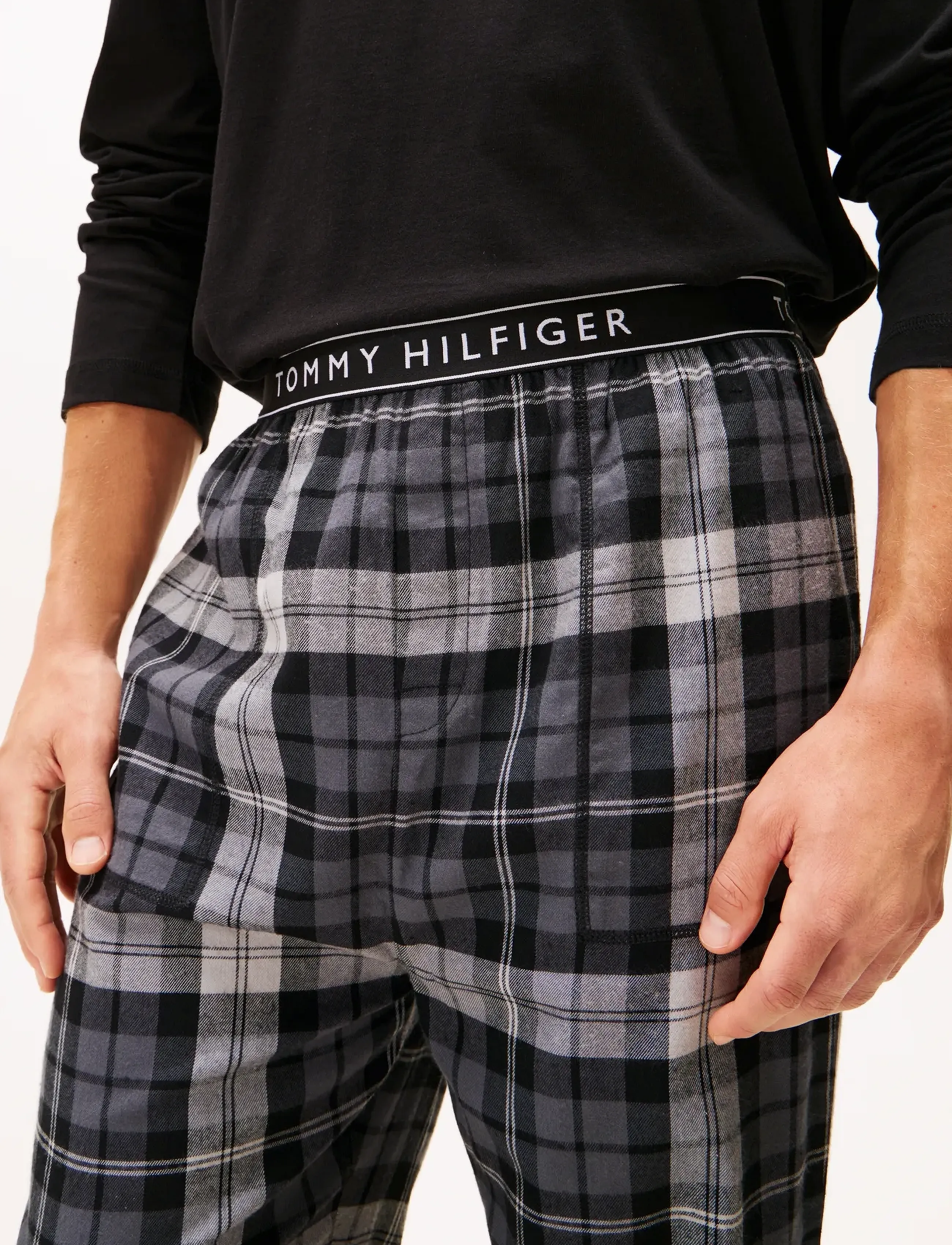 Tommy Hilfiger - FLANNEL PJ PANT WB - pyjamasbyxor - black tartan - 3