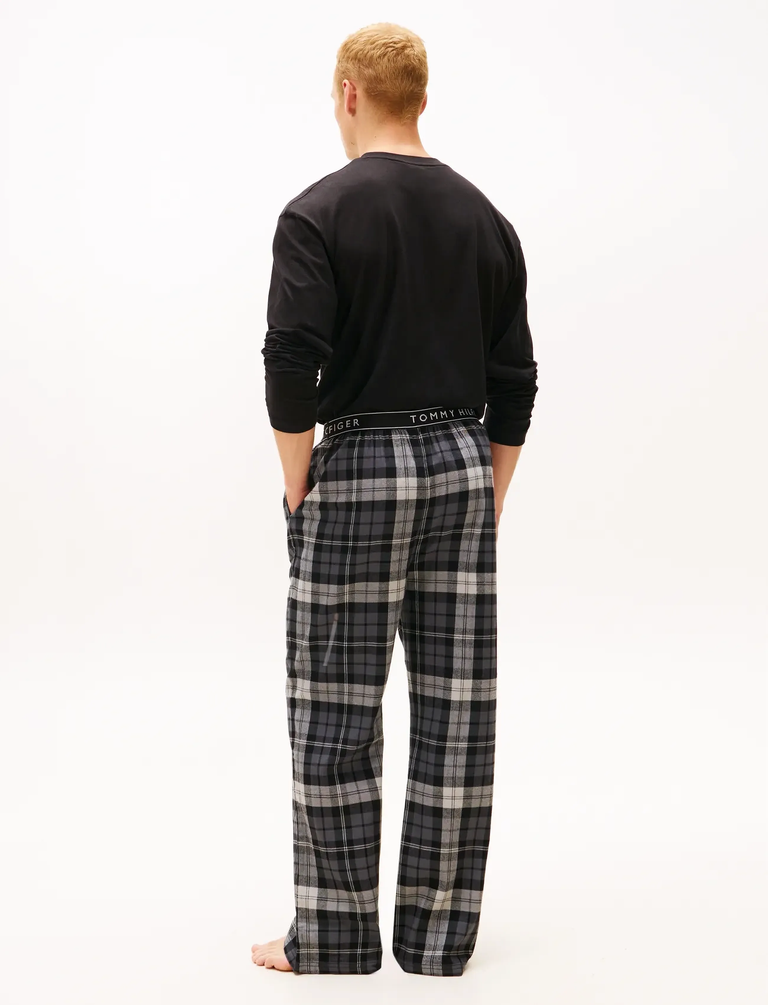 Tommy Hilfiger - FLANNEL PJ PANT WB - pyjamasbyxor - black tartan - 4