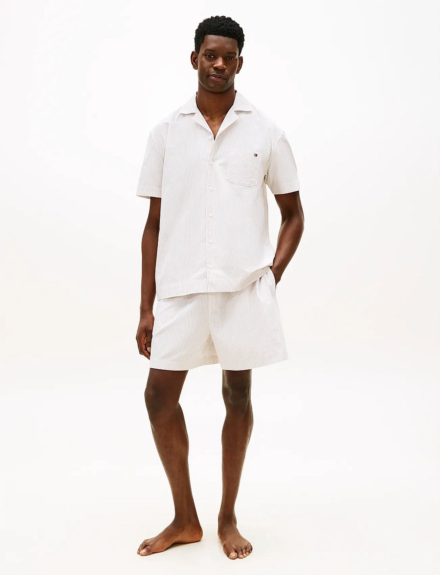 Tommy Hilfiger - SS WOVEN SHORT SET OXFORD - pidžaamakomplektid - caramel oxford - 0