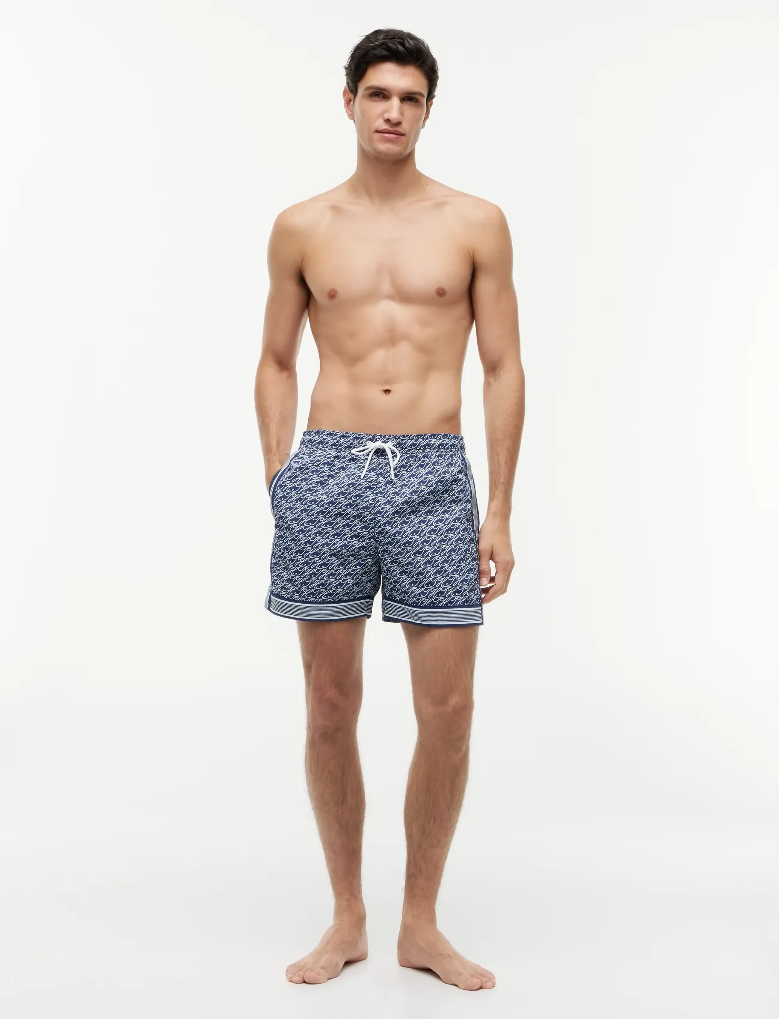 Tommy Hilfiger - MEDIUM DRAWSTRING PRINT - badeshorts - th script preppy navy - 3