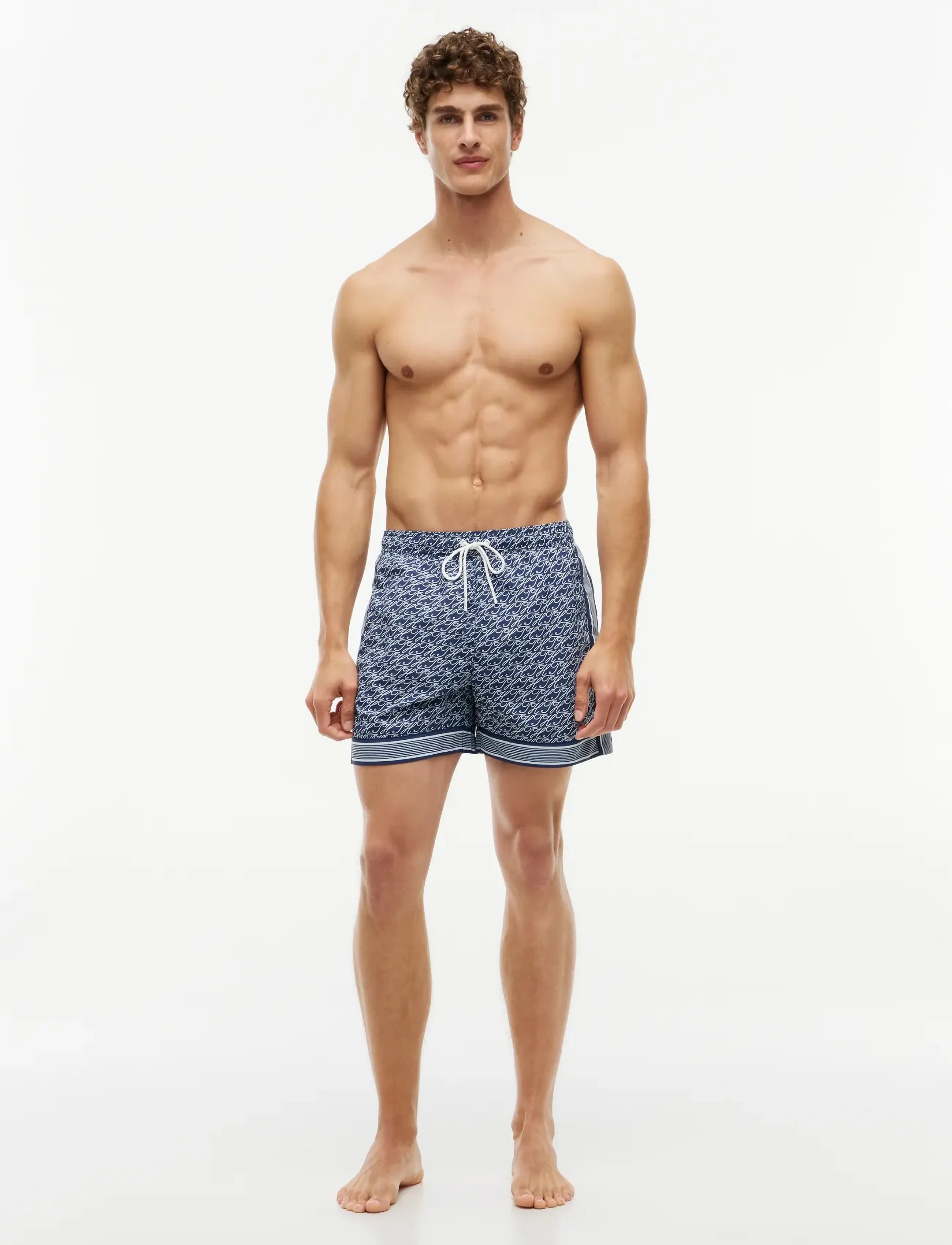 Tommy Hilfiger - MEDIUM DRAWSTRING PRINT - badehose - th script preppy navy - 3