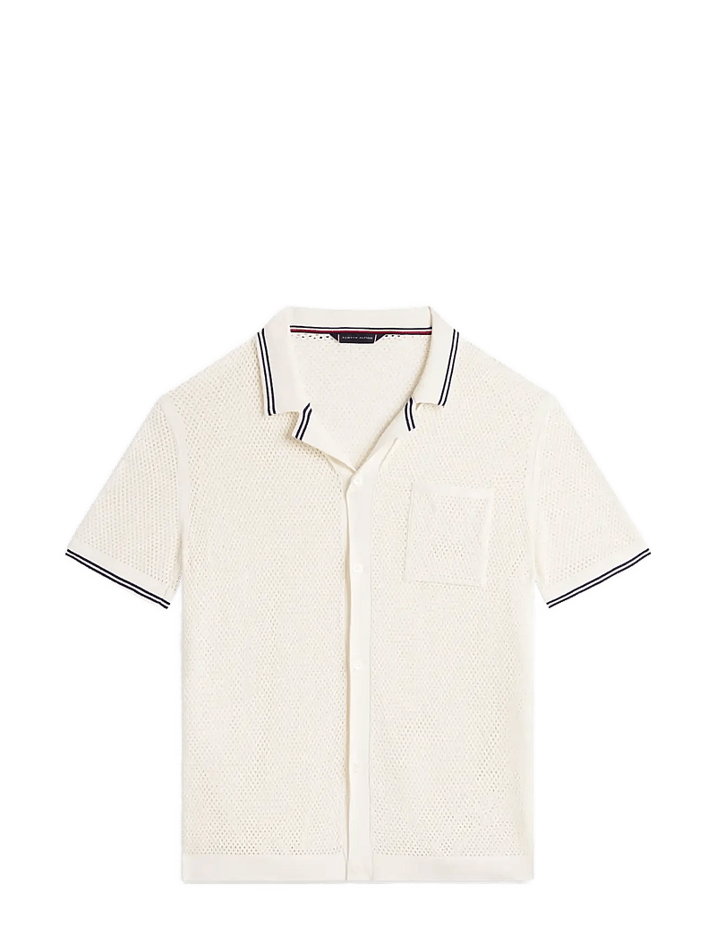 Tommy Hilfiger - OPEN KNIT SHIRT - polostrik - ivory petal - 1
