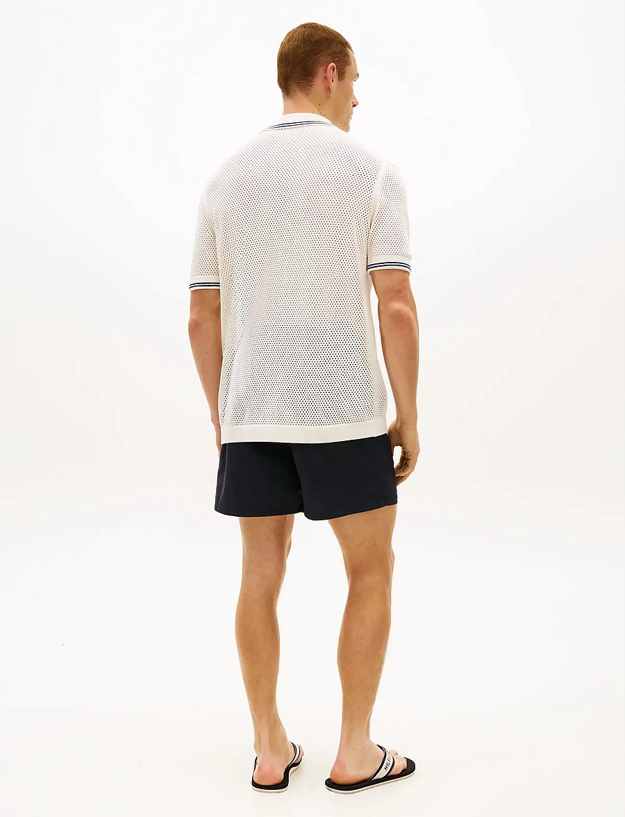Tommy Hilfiger - OPEN KNIT SHIRT - kootud polosärgid - ivory petal - 2