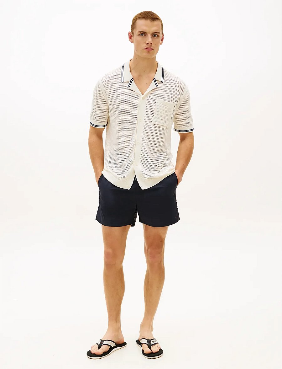 Tommy Hilfiger - OPEN KNIT SHIRT - stickade pikéer - ivory petal - 3