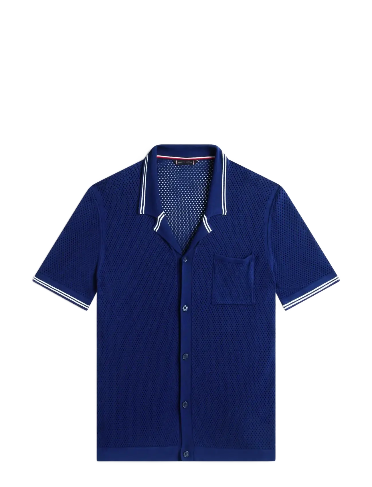 TOMMY HILFIGER Open Knit Shirt Navy - XL - Herren