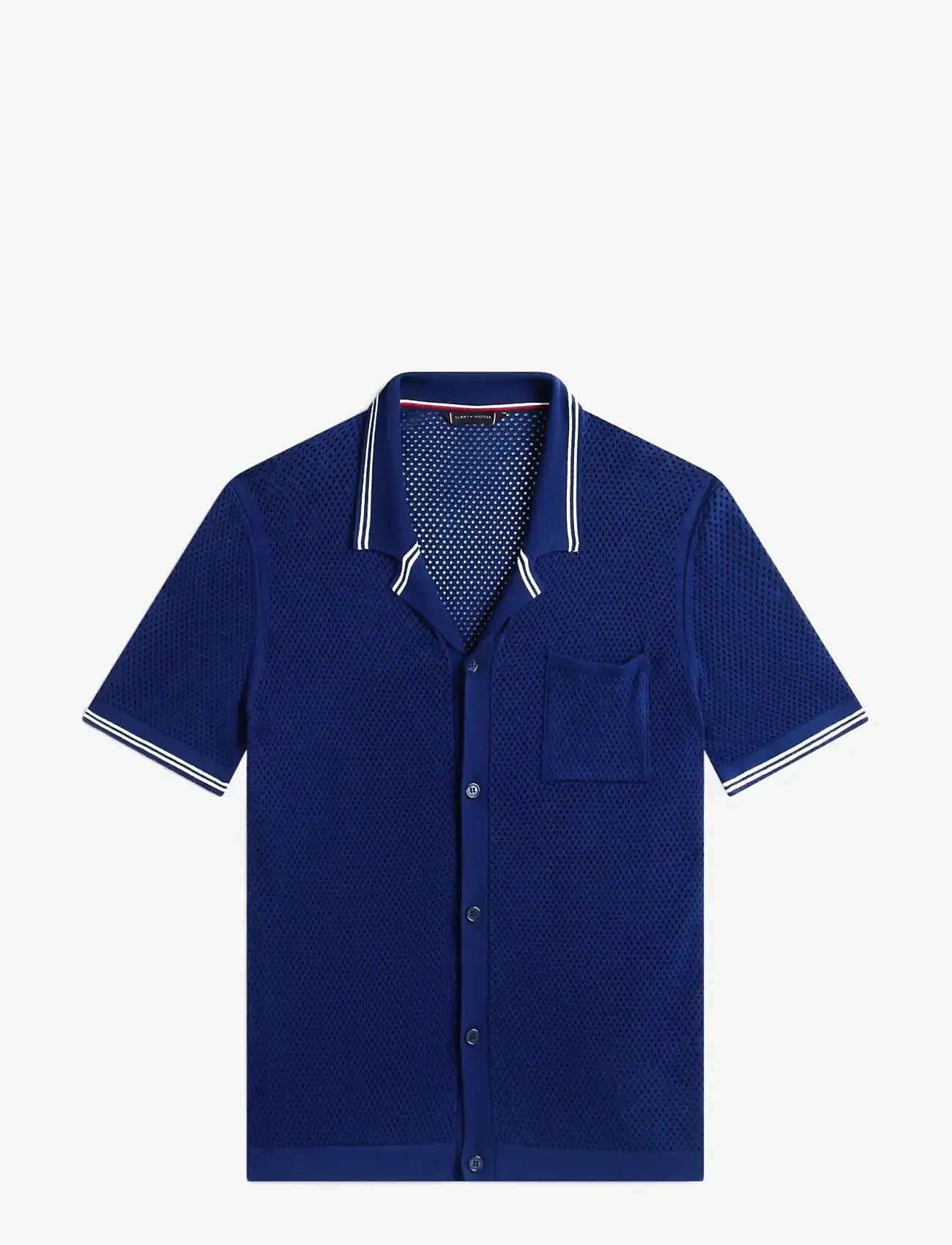 Tommy Hilfiger - OPEN KNIT SHIRT - polostrik - preppy navy - 1