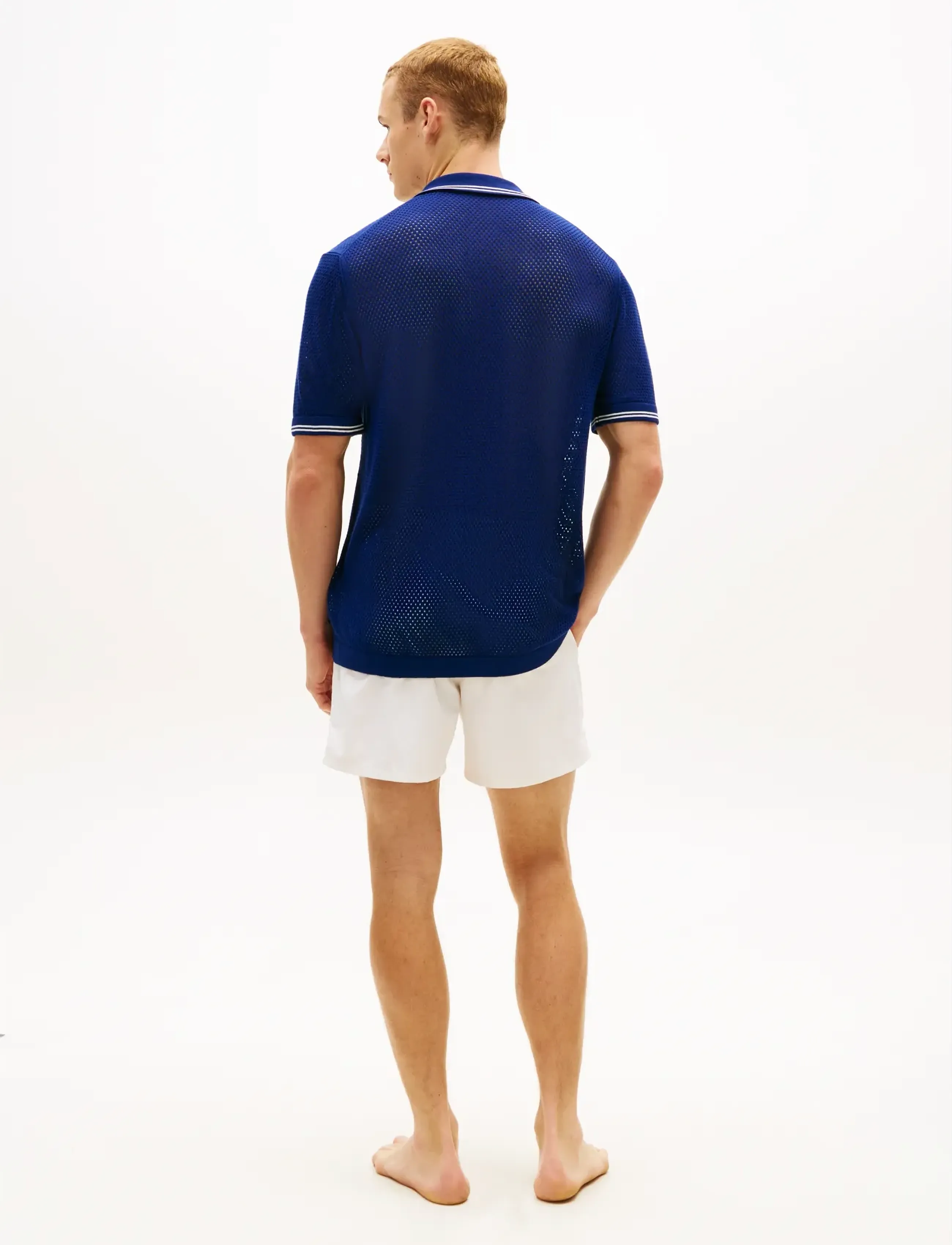 Tommy Hilfiger - OPEN KNIT SHIRT - kootud polosärgid - preppy navy - 2