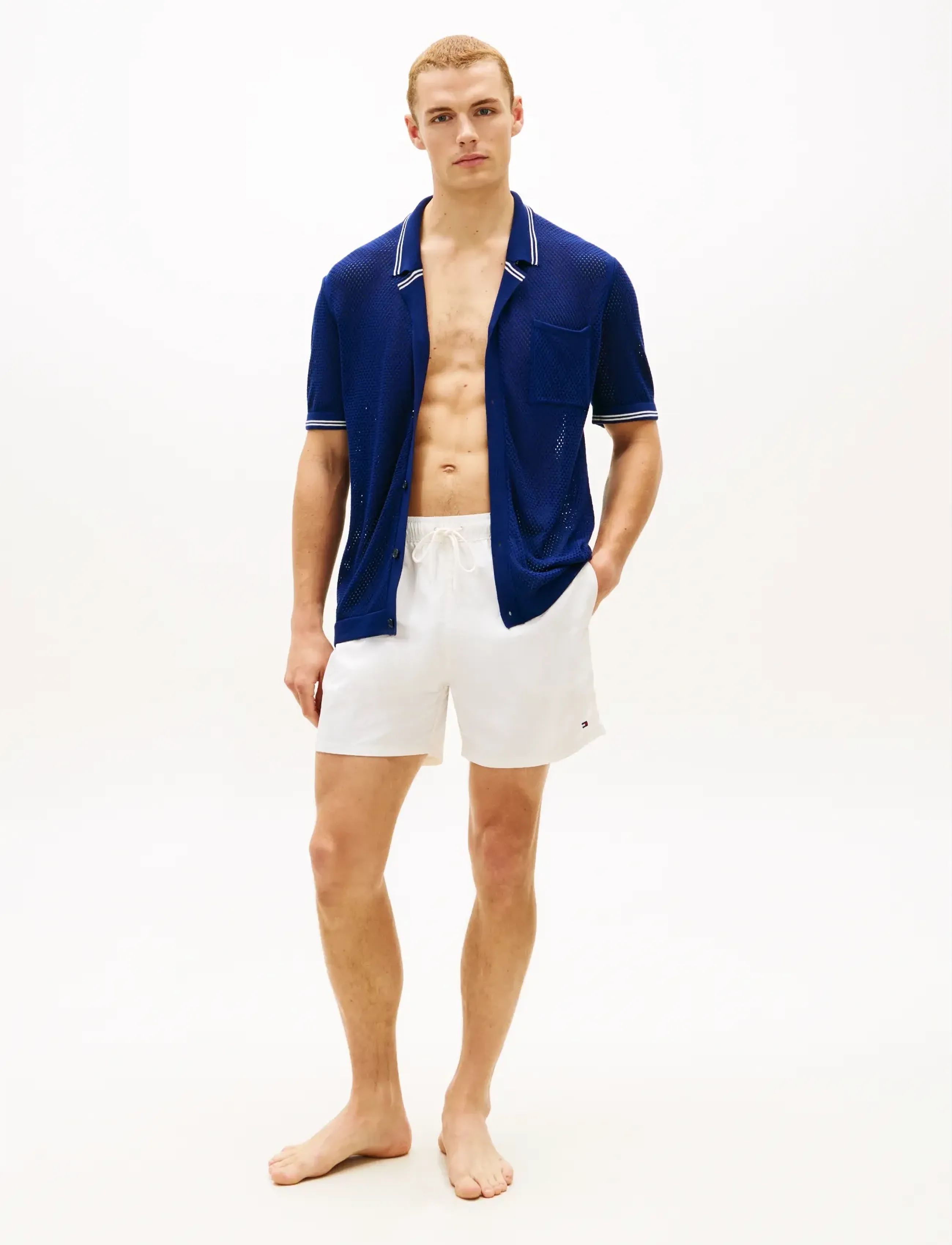 Tommy Hilfiger - OPEN KNIT SHIRT - kootud polosärgid - preppy navy - 3