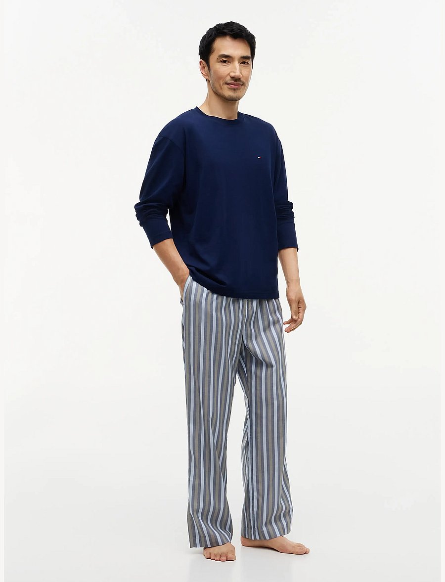 Tommy Hilfiger - LS WOVEN PJ SET PRINT SELF WB - nattøj sæt - carbon navy herringbone stripe - 5