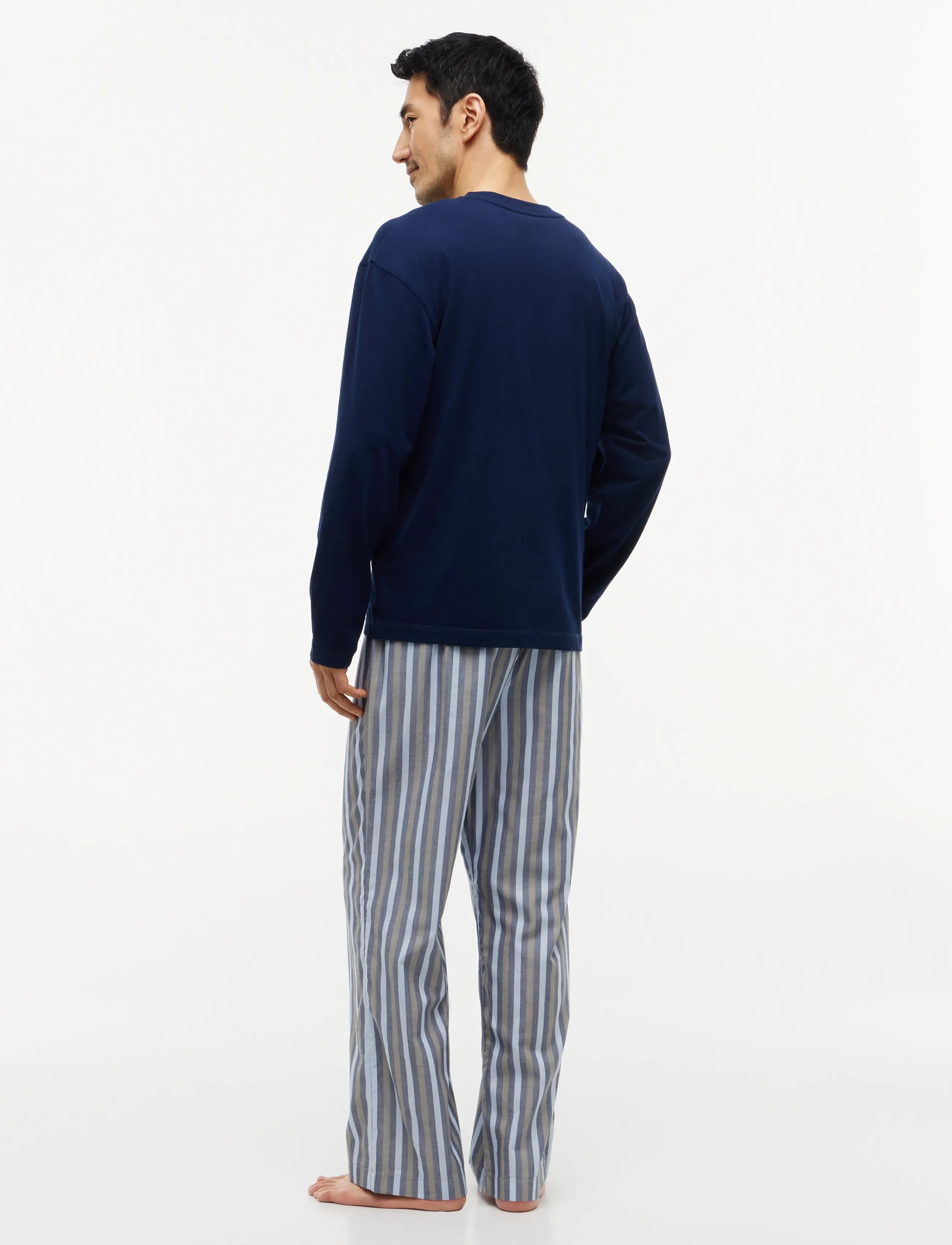 Tommy Hilfiger - LS WOVEN PJ SET PRINT SELF WB - pyjamasset - carbon navy   herringbone stripe - 5