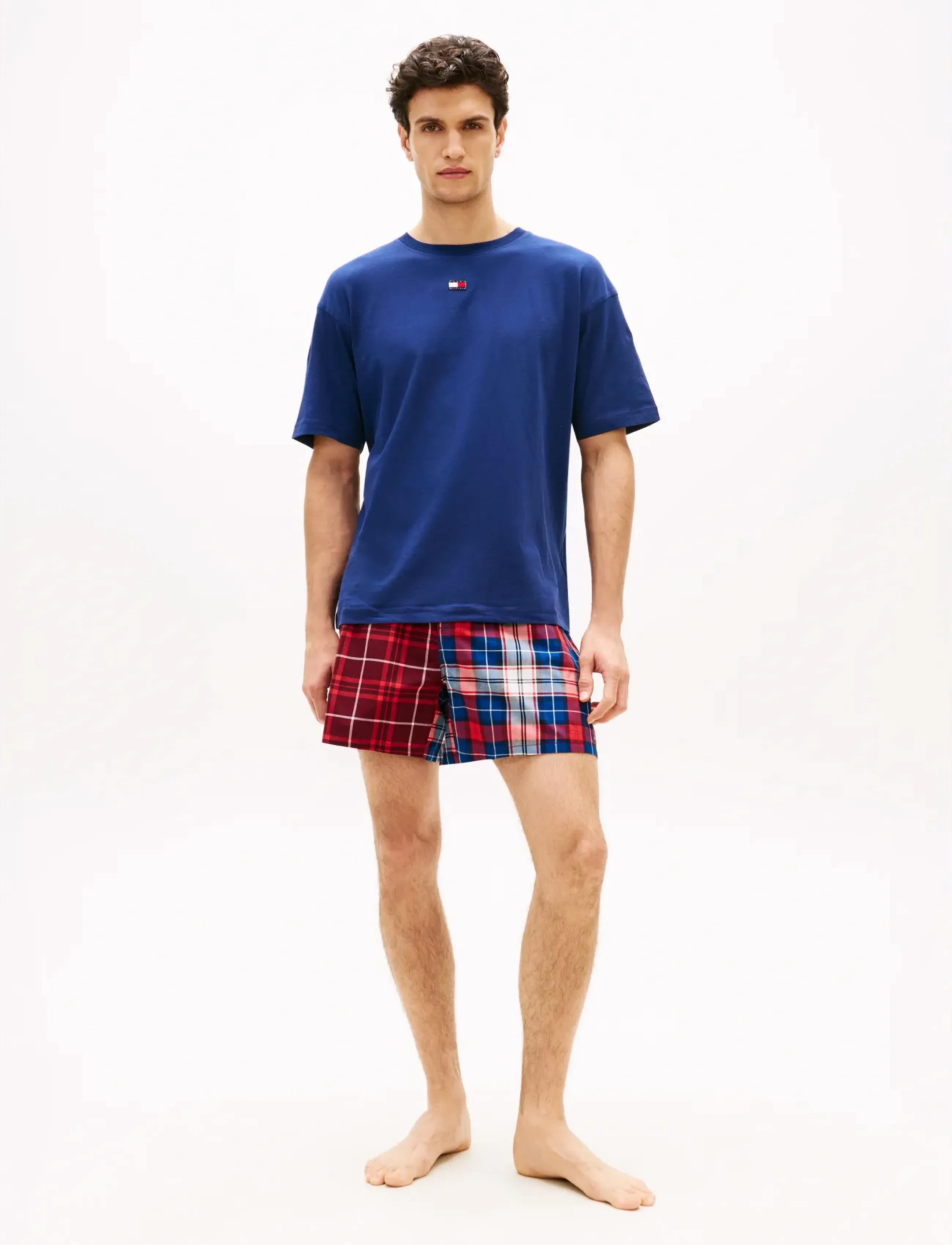 Tommy Hilfiger Ss Woven Short Print Set, M, Navy, Nat- Og Opholdstøj > Pyjamas (set), Herre
