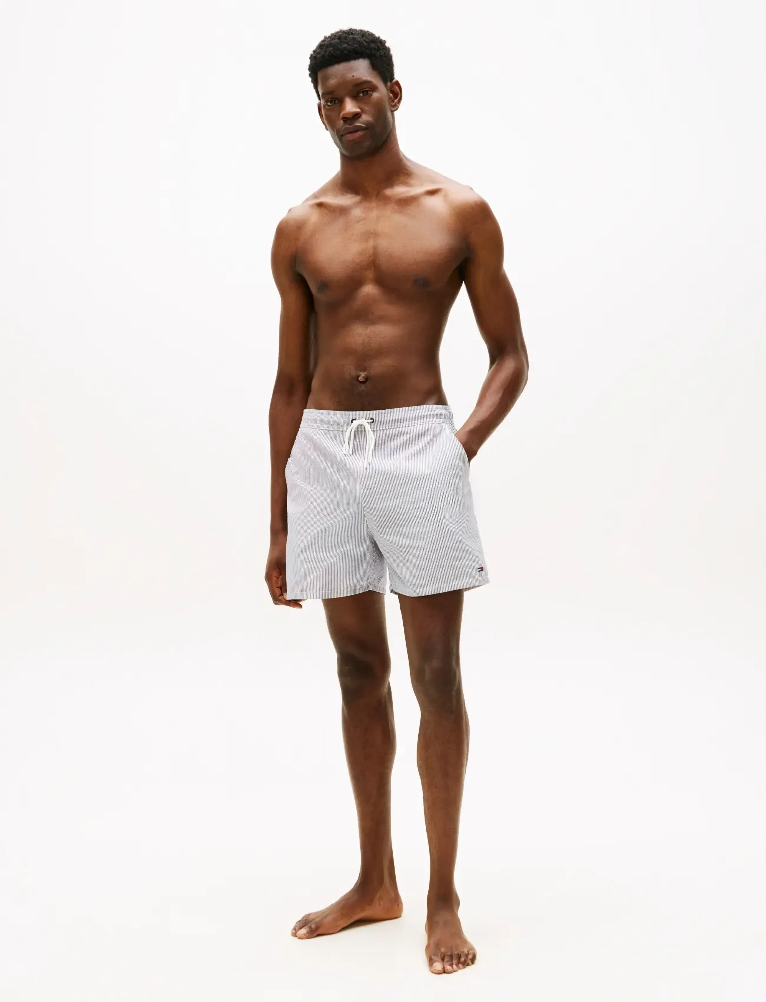 Tommy Hilfiger - MEDIUM DRAWSTRING ITHACA - swim shorts - desert sky   ecru ithaca - 3