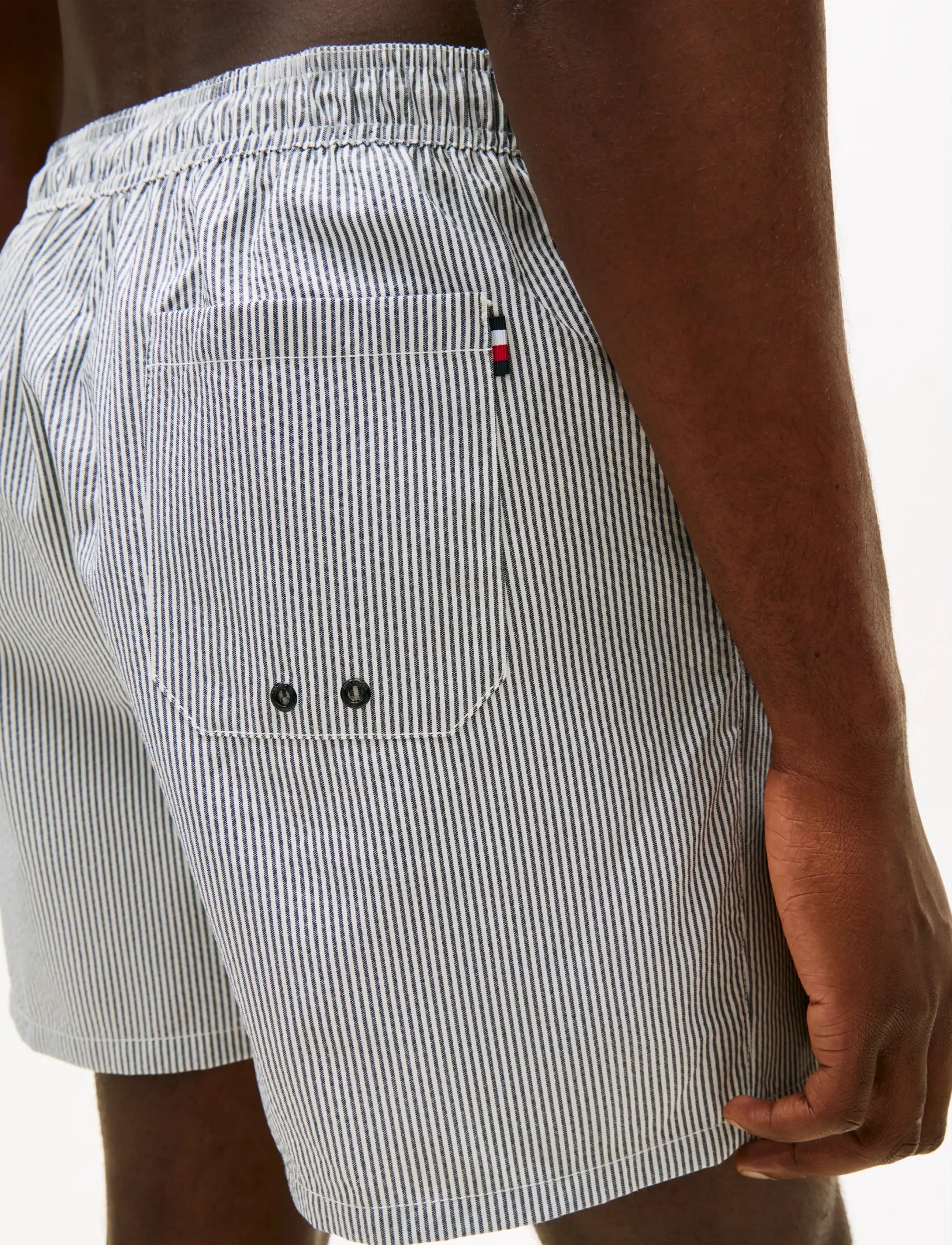 Tommy Hilfiger - MEDIUM DRAWSTRING ITHACA - swim shorts - desert sky   ecru ithaca - 4
