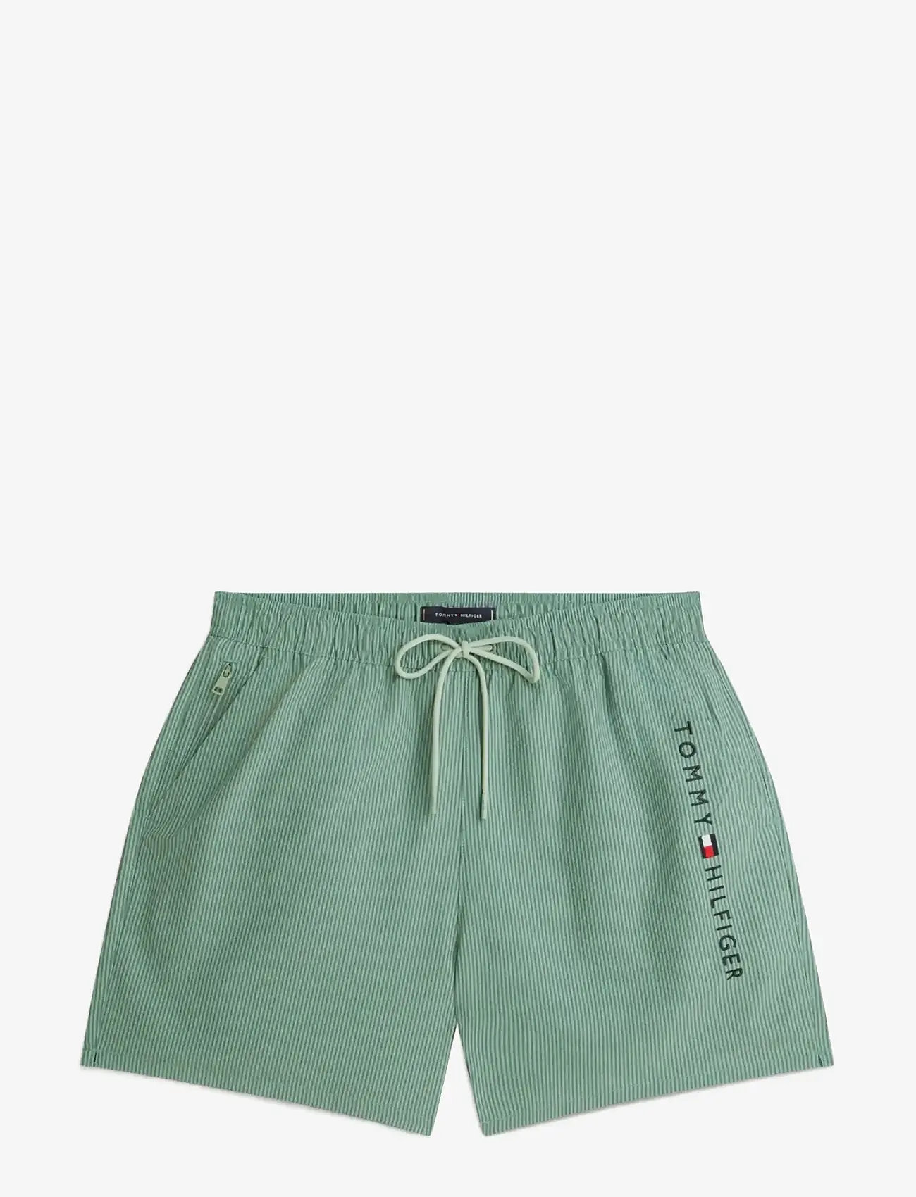 Tommy Hilfiger - MEDIUM DRAWSTRING ITHACA zip - badeshorts - army green   minty grey ithaca - 1