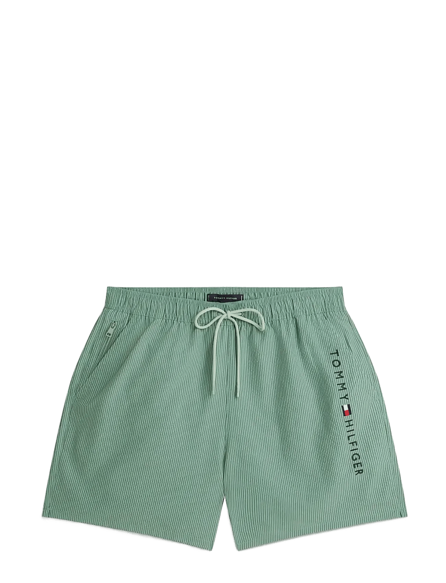Tommy Hilfiger - MEDIUM DRAWSTRING ITHACA zip - badeshorts - army green minty grey ithaca - 1