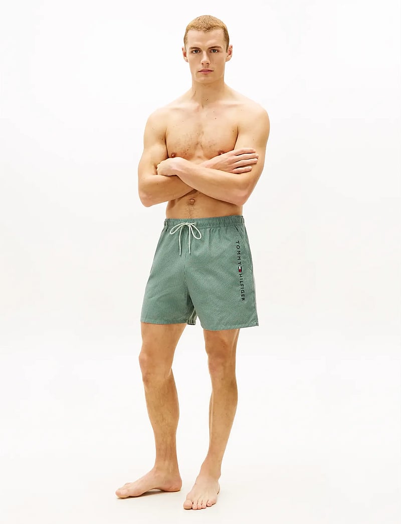 Tommy Hilfiger - MEDIUM DRAWSTRING ITHACA zip - badeshorts - army green minty grey ithaca - 3