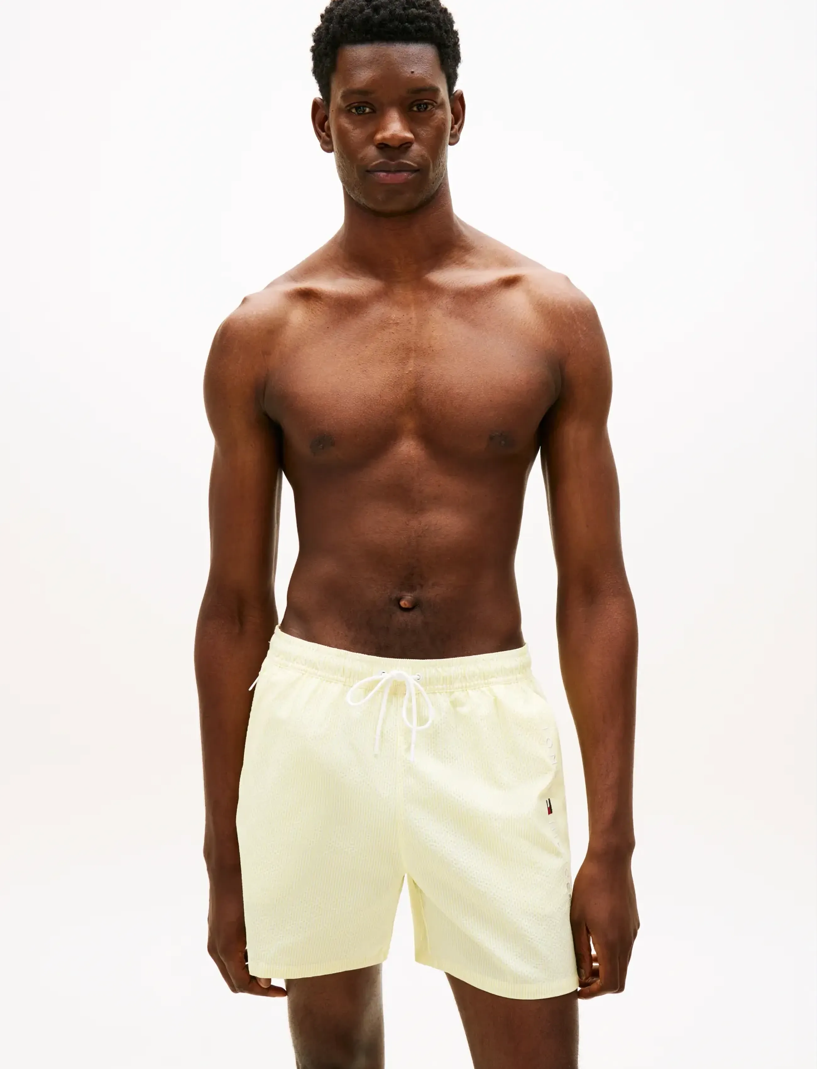 Tommy Hilfiger Medium Drawstring Ithaca Zip, Mænd, Badeshorts, Gul, Str: M