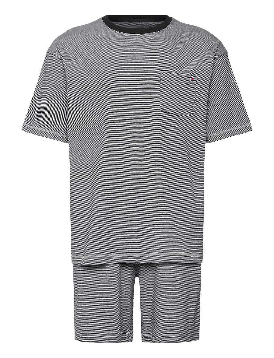 Tommy Hilfiger - SS JERSEY PJ SET MINI STRIPE - pyjamasets - black mini stripe - 1