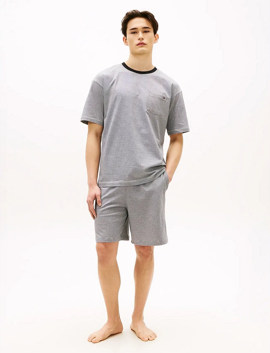 Tommy Hilfiger - SS JERSEY PJ SET MINI STRIPE - pyjamasets - black mini stripe - 0