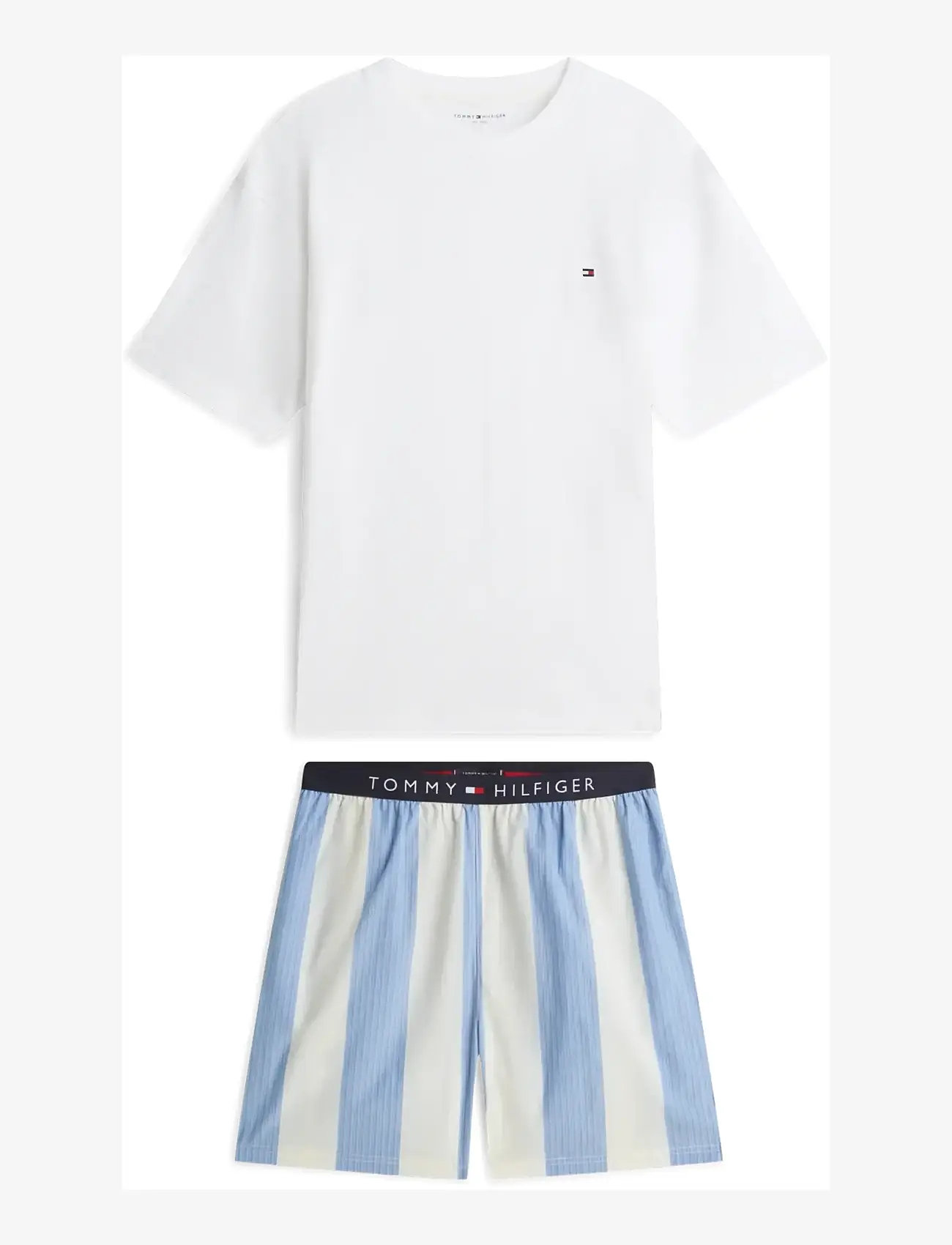 Tommy Hilfiger - SS WOVEN SHORT PRINT SET - nattøj sæt - ecru block stripe - 1