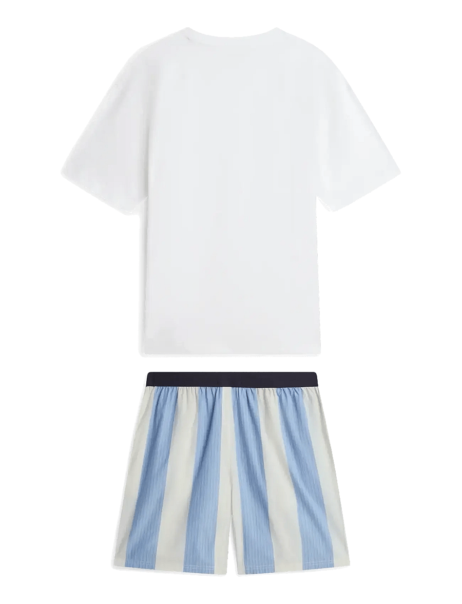 Tommy Hilfiger - SS WOVEN SHORT PRINT SET - pyjamasets - ecru block stripe - 2