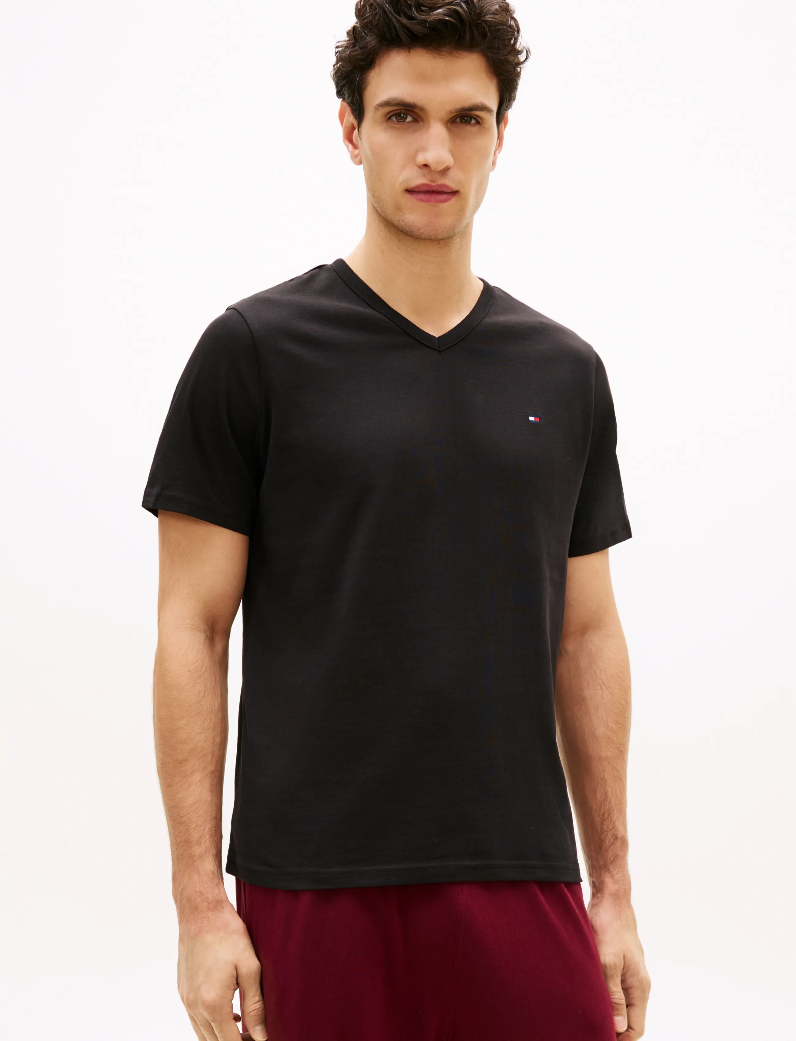 Tommy Hilfiger - 3P SS V-NECK TEE - pidžaamasärgid - black black black - 3