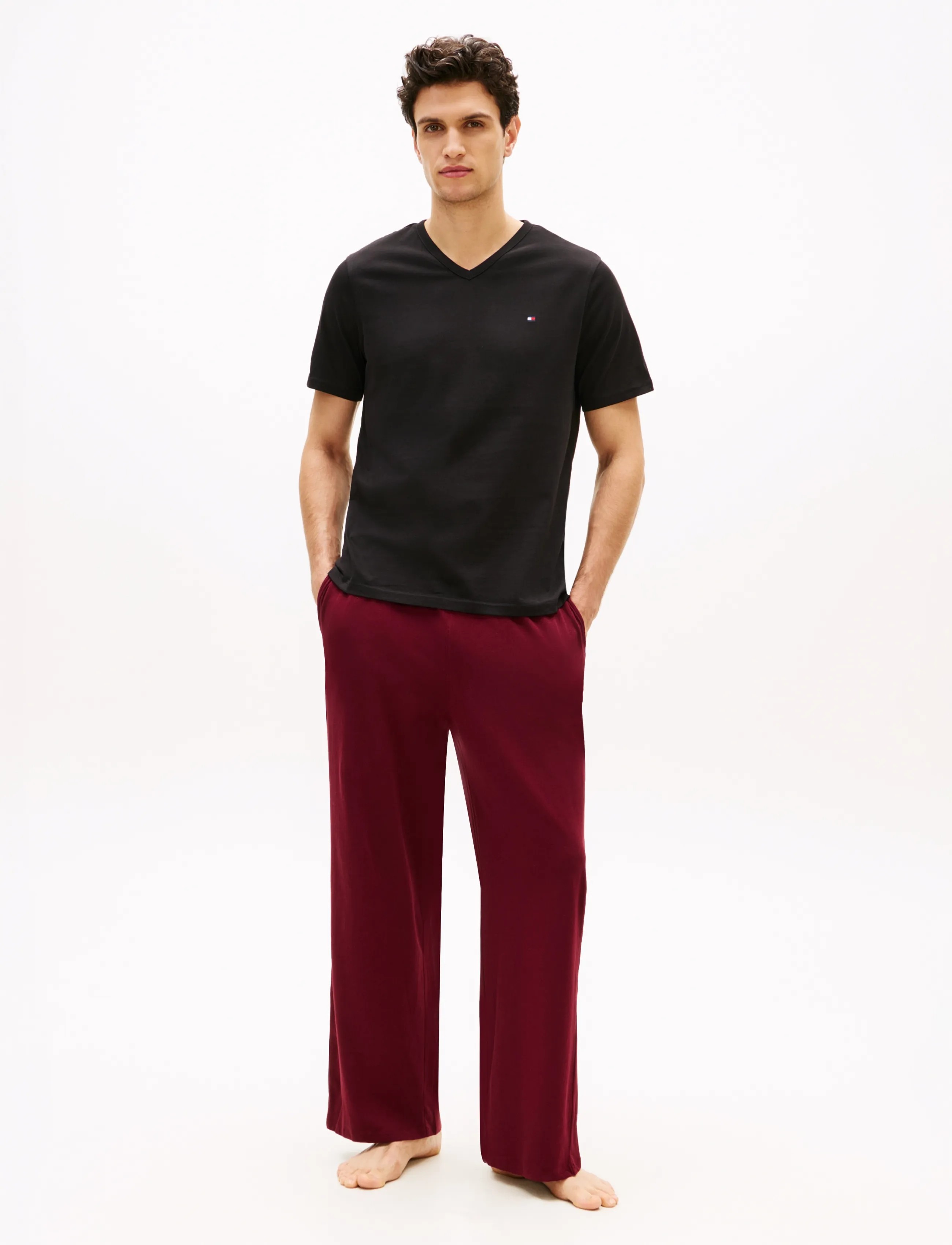 Tommy Hilfiger - 3P SS V-NECK TEE - pidžaamasärgid - black black black - 5