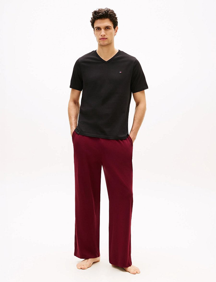 Tommy Hilfiger - 3P SS V-NECK TEE - pidžaamasärgid - black black black - 5