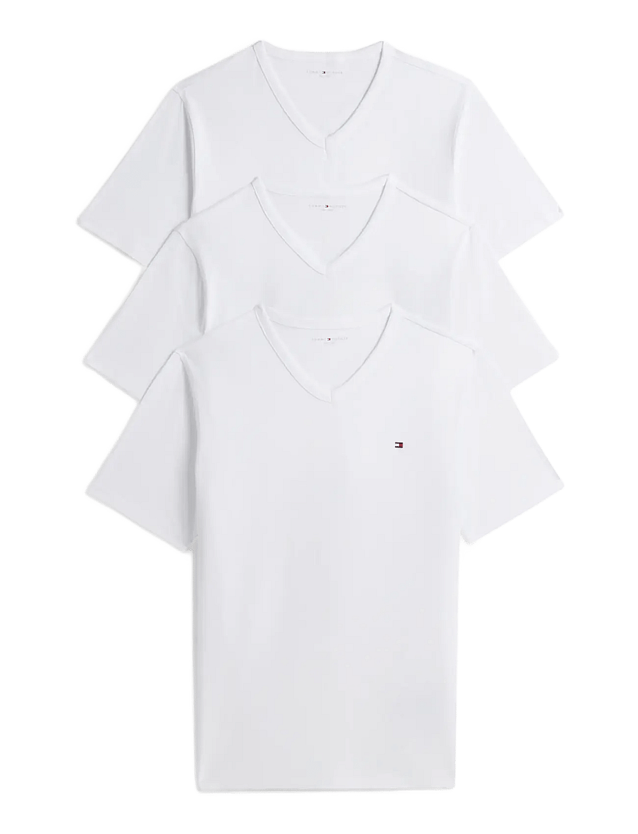 Tommy Hilfiger - 3P SS V-NECK TEE - pidžaamasärgid - white white white - 2