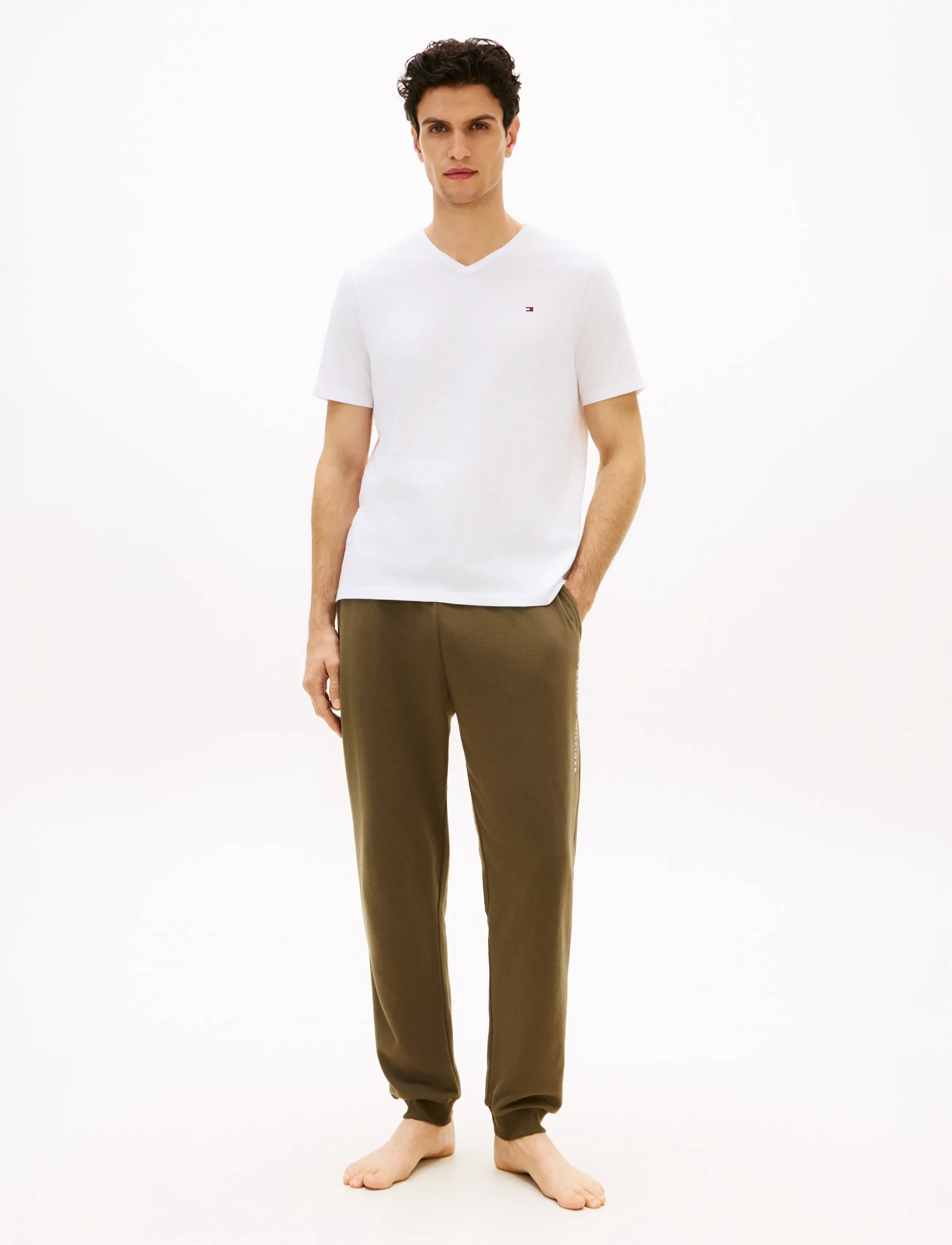 Tommy Hilfiger - 3P SS V-NECK TEE - pidžaamasärgid - white white white - 5
