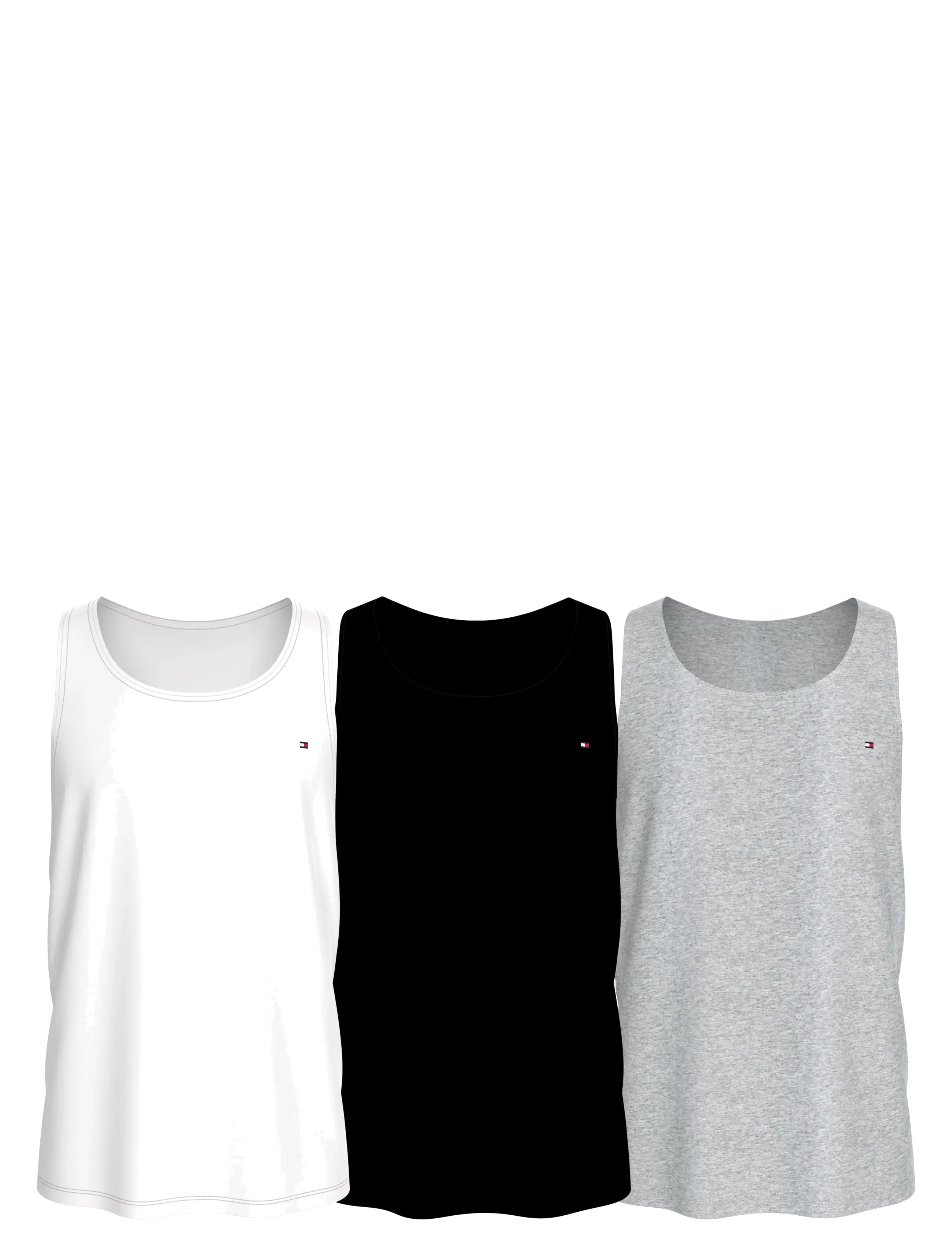Tommy Hilfiger 3P TANK TOP - Pyjamaoberteil - GREY HEATHER BLACK WHITE / multi