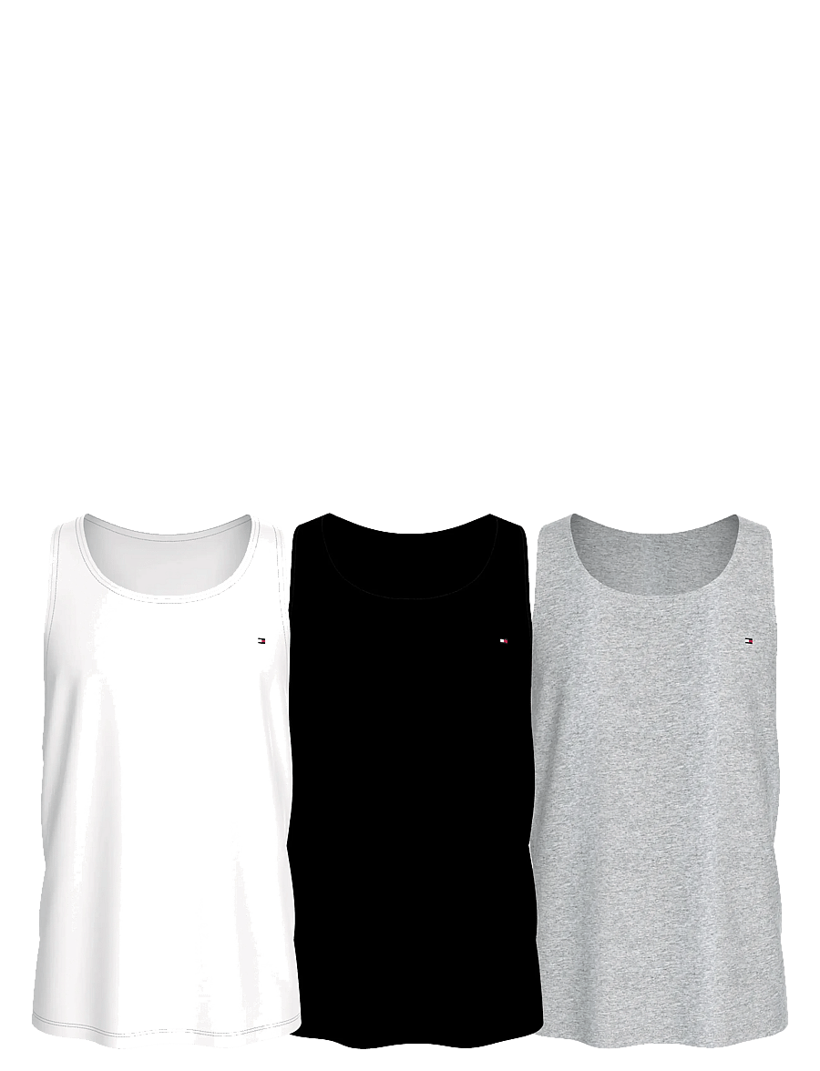 Tommy Hilfiger - 3P TANK TOP - topy do piżam - grey heather black white - 0