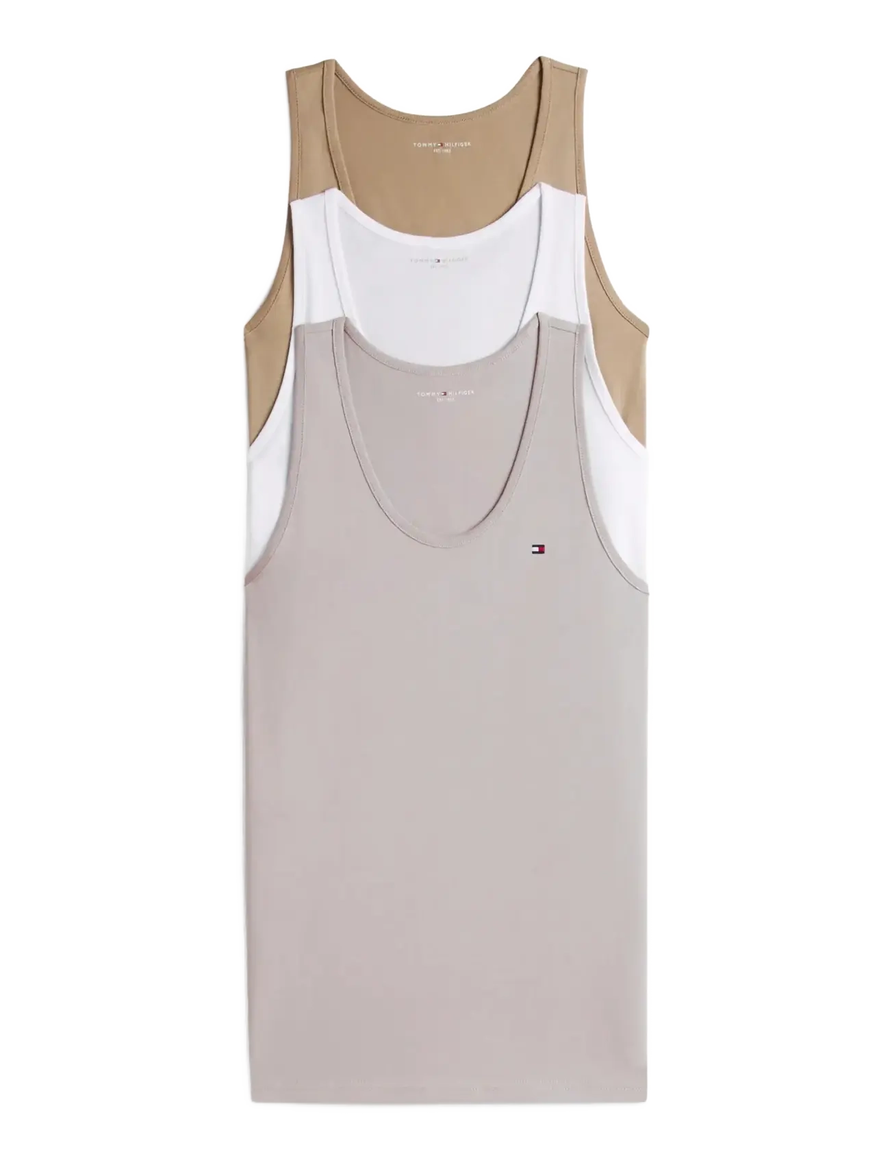 Tommy Hilfiger 3P TANK TOP - T-shirts - ANTQ SLVR COST TAUP WHT / multi