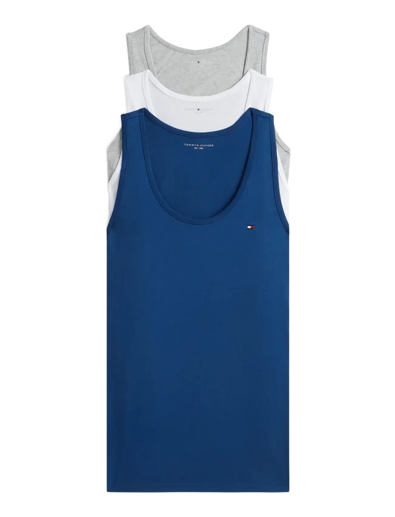 Tommy Hilfiger 3P TANK TOP - Tanktops - BLU JN LGHT GRY HTH WHITE / multi