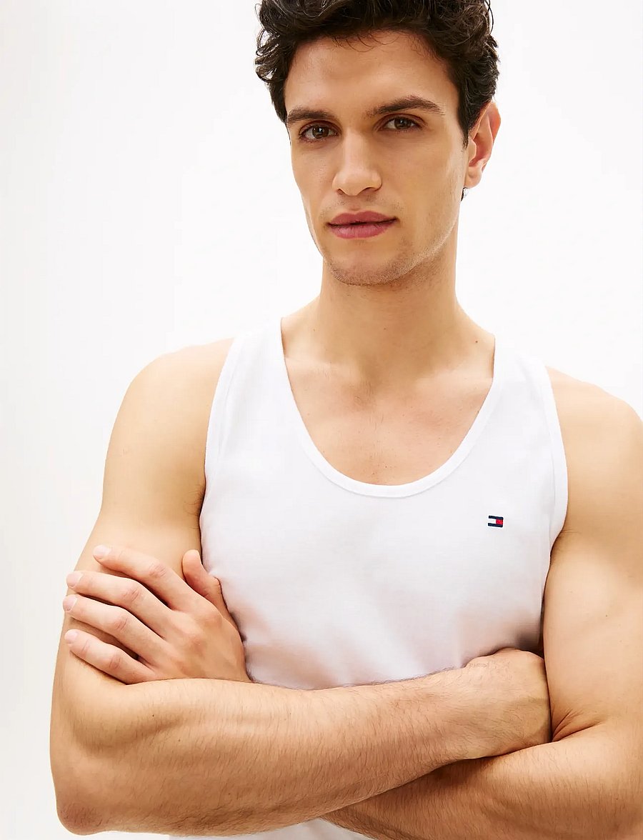 Tommy Hilfiger - 3P TANK TOP - pyjama tops - blu jn lght gry hth white - 4