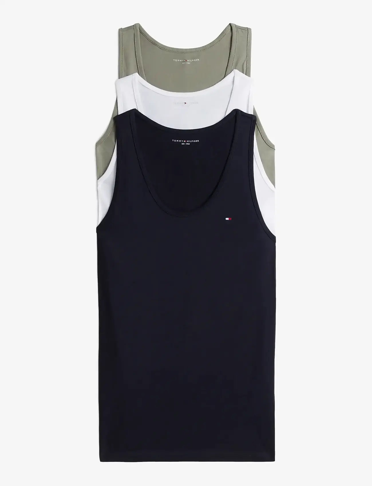 Tommy Hilfiger - 3P TANK TOP - nattrøjer - des sky utl sage white - 1