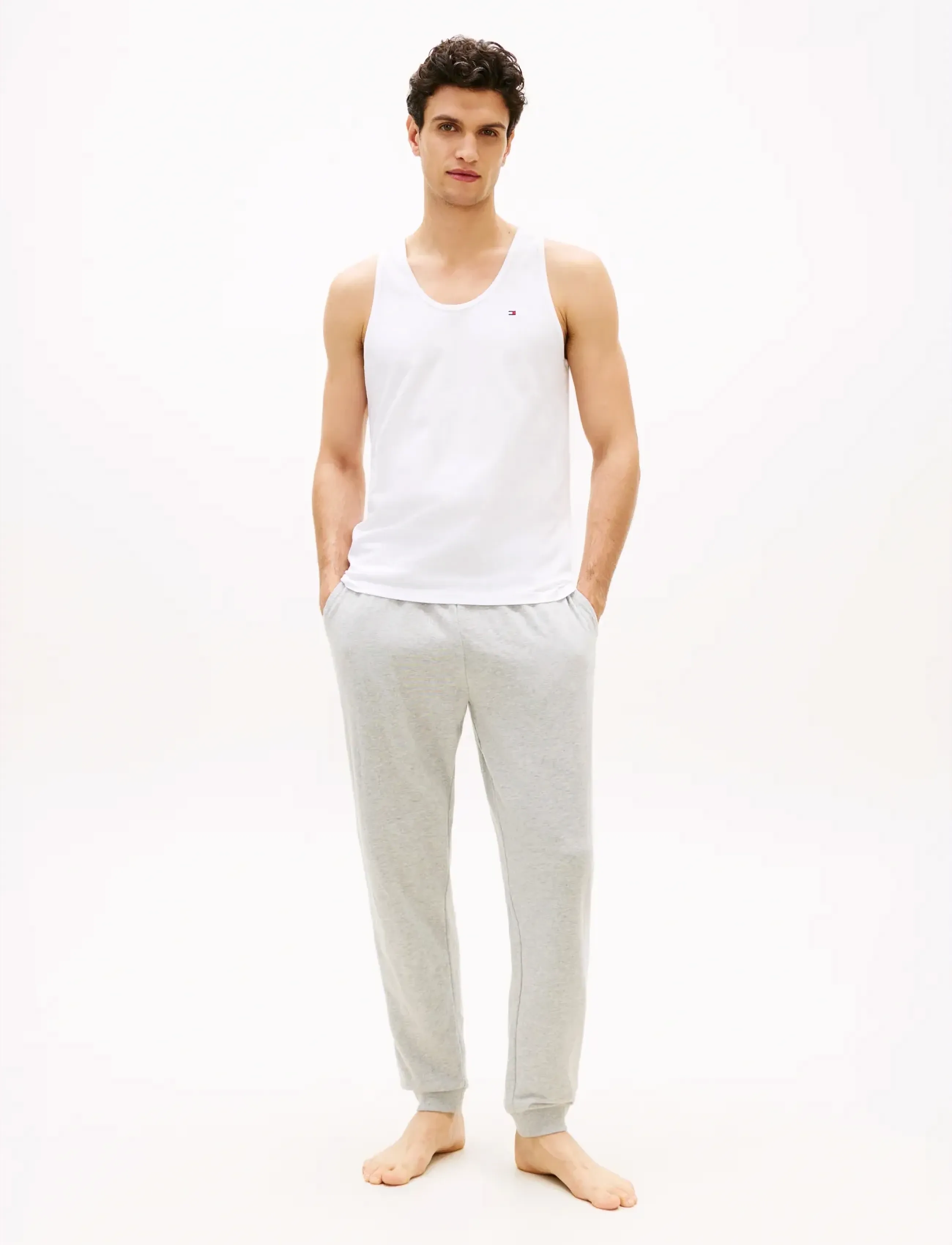Tommy Hilfiger - 3P TANK TOP - nattrøjer - des sky utl sage white - 3