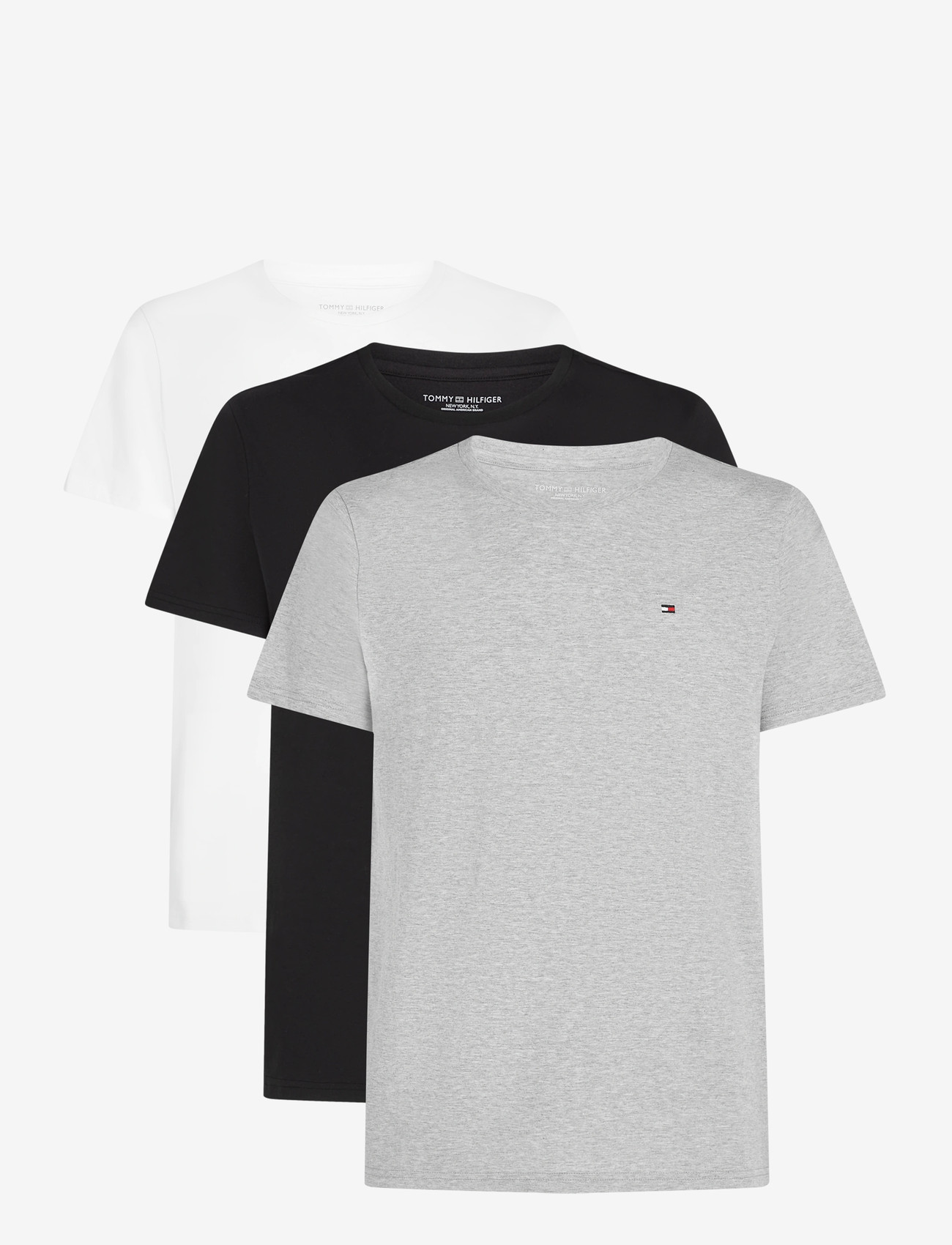 Tommy Hilfiger - 3P SS TEE - multipack t-shirts - grey heather black white - 1